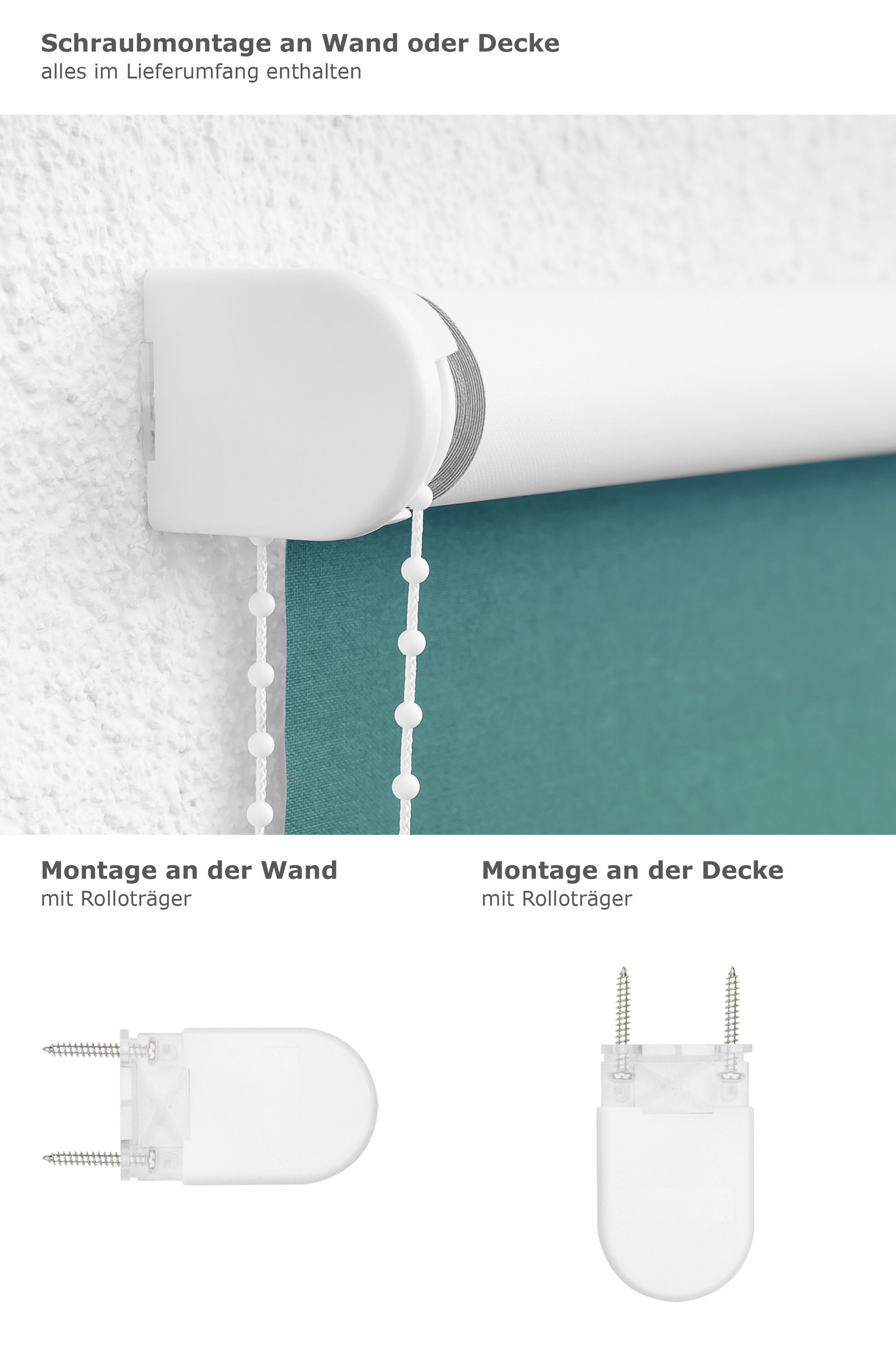 Verdunklungsrollo Qualitätsrollo abdunkelnd Türkis, LYSEL®, abdunkelnd, HxB 190x63cm