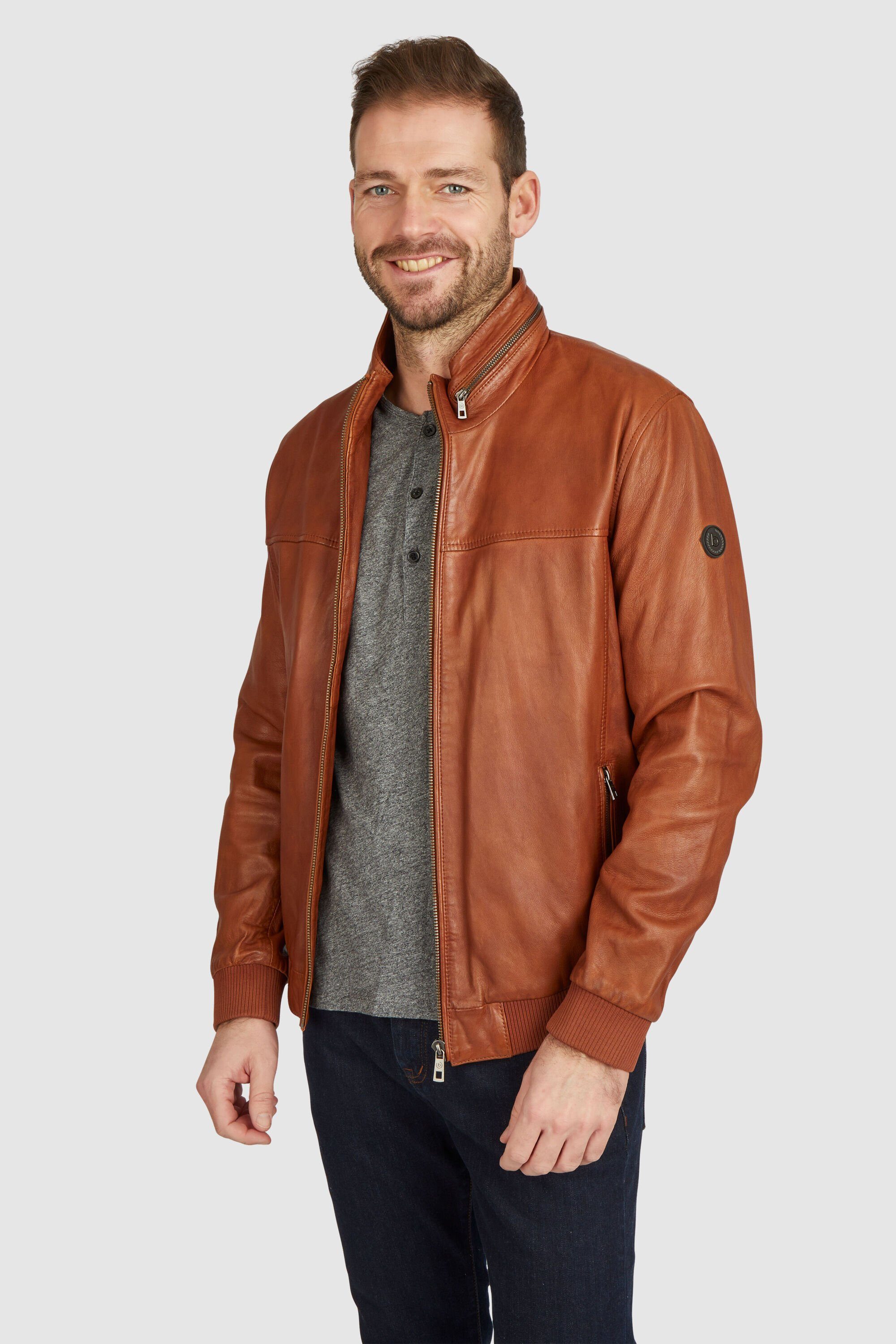 bugatti Lederjacke BUFABIANO mit Riegeln und Steppungen