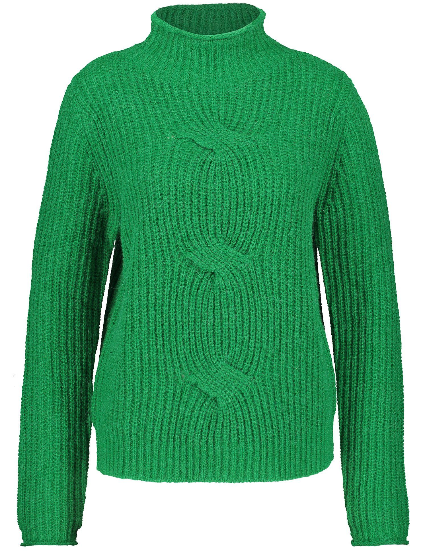 GERRY WEBER Sweatshirt Strickpullover mit Stehkragen und Zopfmuster