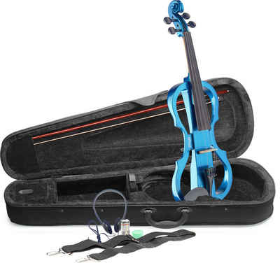 Stagg E-Violine EVN X-4/4 MBL 4/4 E-Violine Set E-Geige Blau Metallic inkl. Zubehör