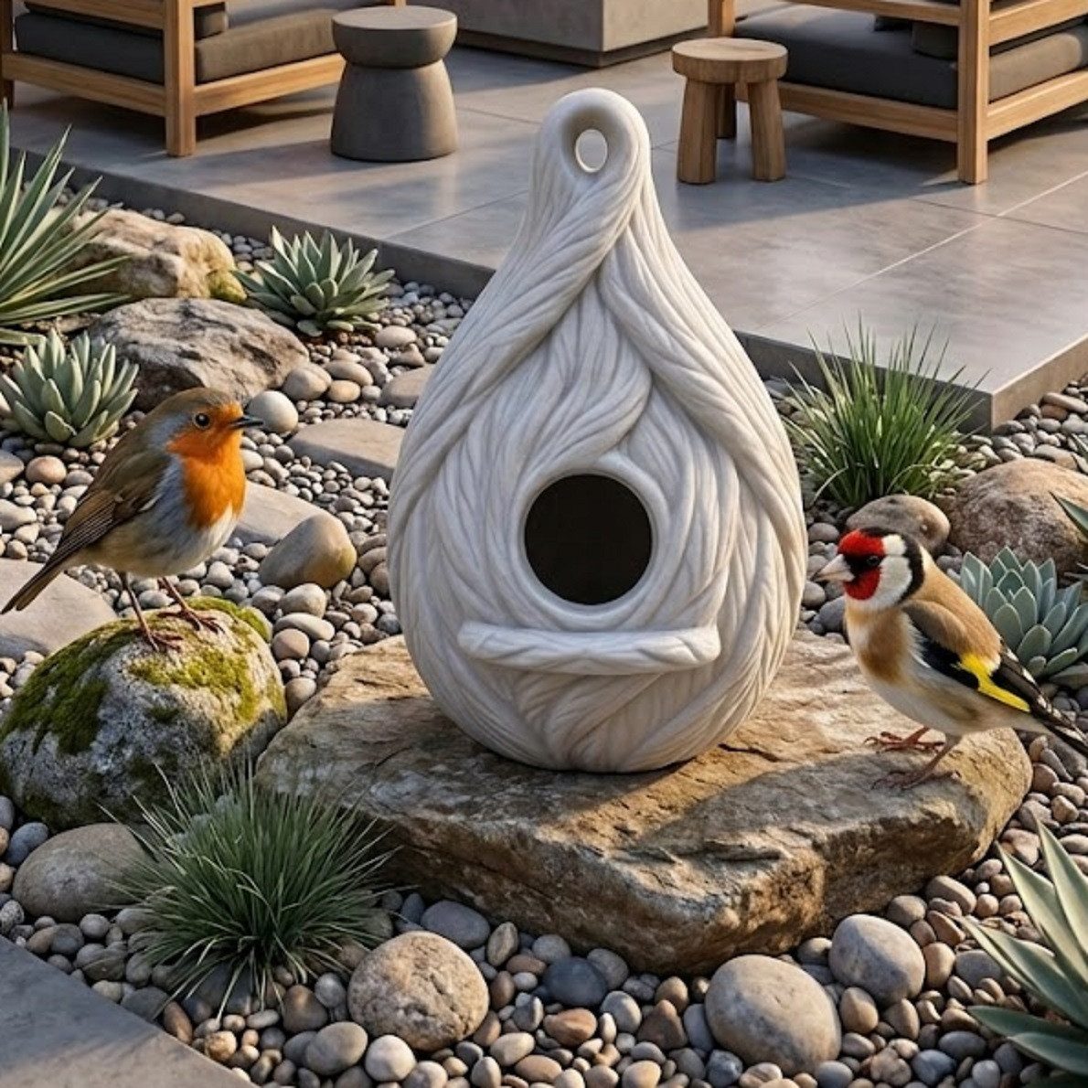 Mimaro Vogeltränke Vogel Oase 3er Set – Vogelhaus Nistkasten, Futterstelle, Vogeltränke