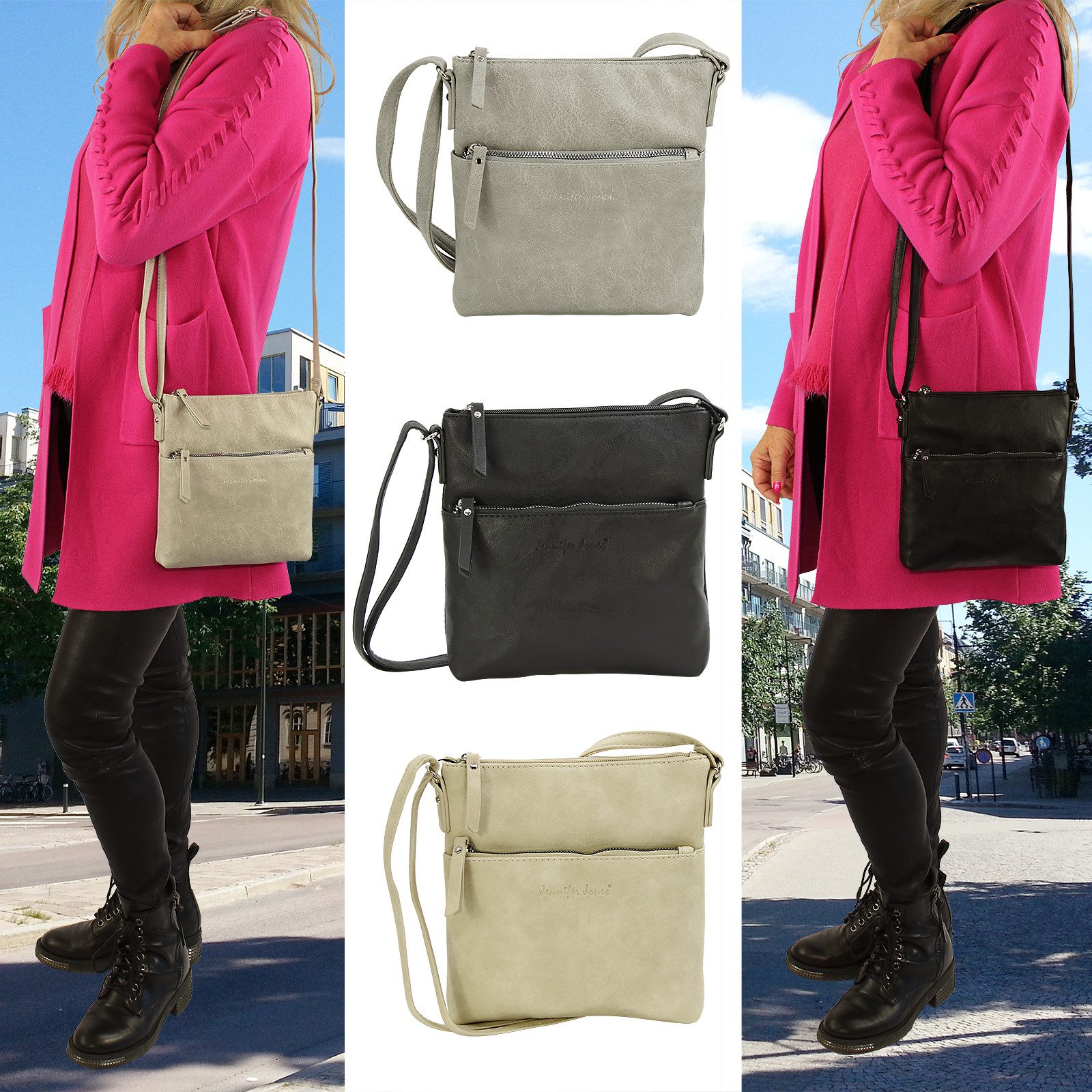 J JONES JENNIFER JONES Schultertasche Kleine Damen Umhängetasche Crossbody Bag chicke modische Abendtasche, Klein und leicht