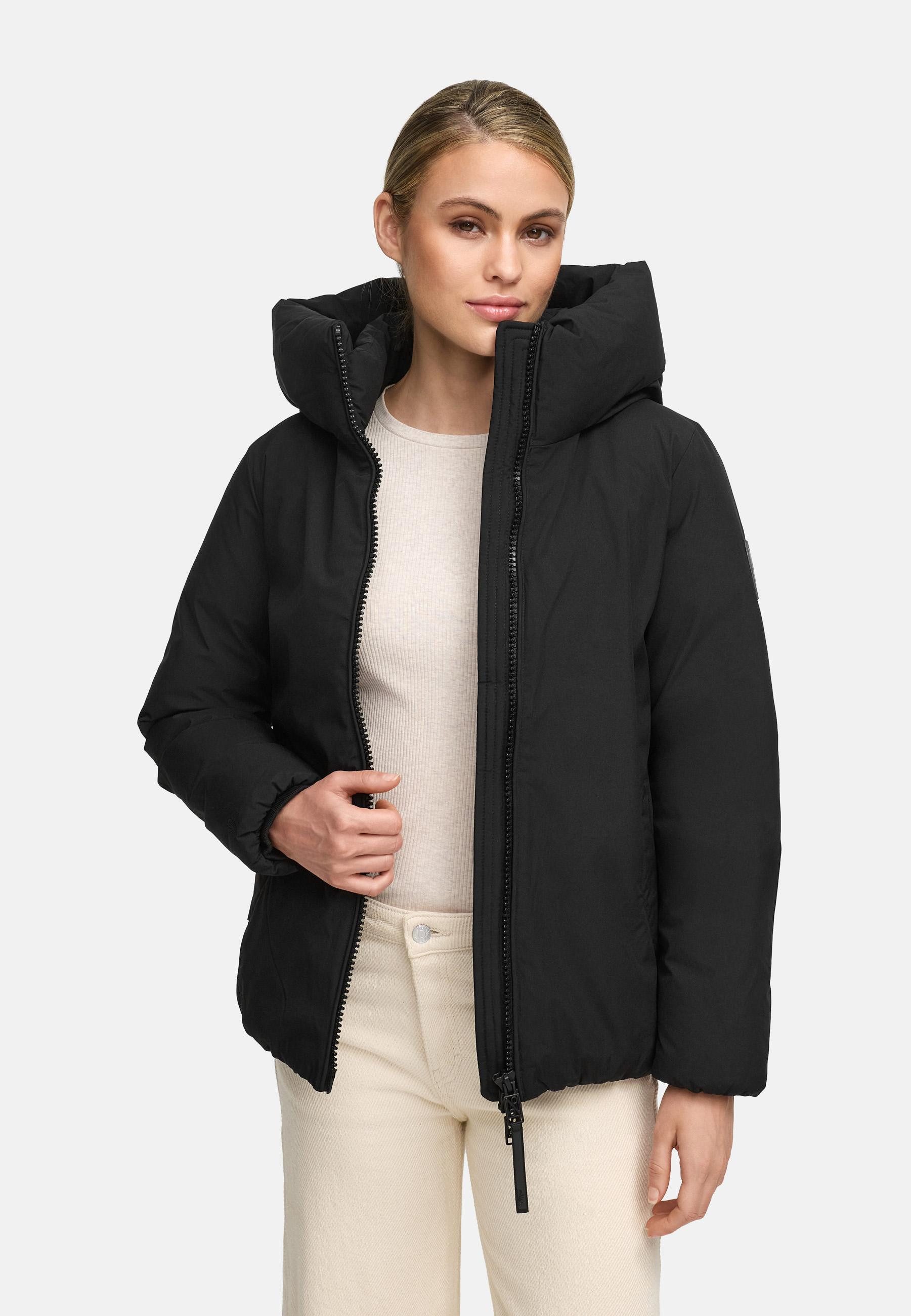 Navahoo Winterjacke Blütenlicht 14 Warme Damenjacke mit hohem Kragen