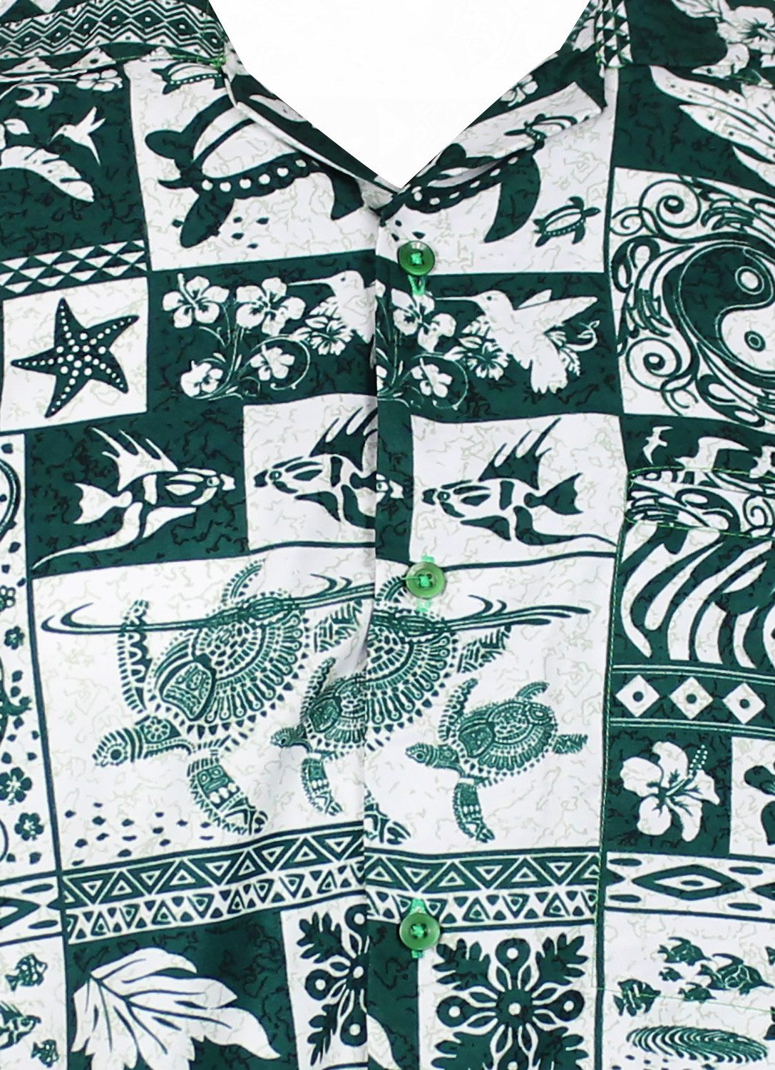 King Kameha Hawaiihemd Puzzle Funky Hawaii-Hemd Herren Kurzarm Front-Tasche Stylish Unisex