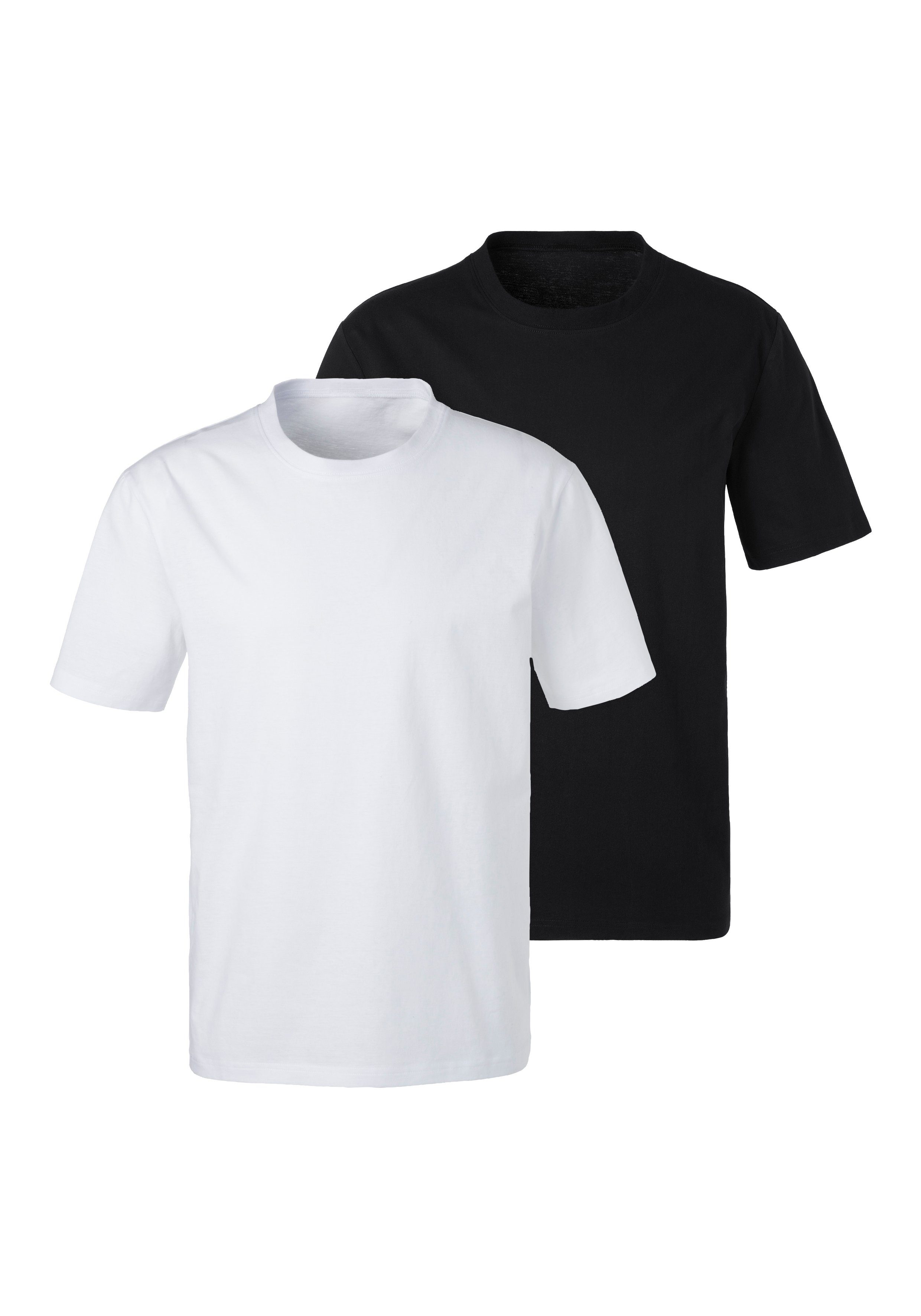 T-Shirt uni Loungewear in (2er-Pack) weiß Basic schwarz, Bench.