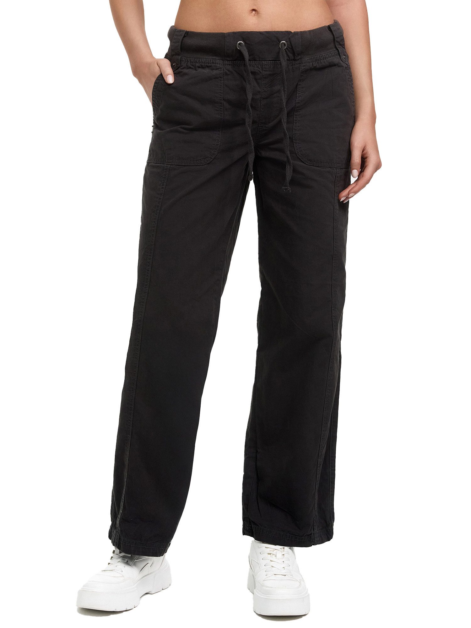 Tazzio Stoffhose Straight Fit F601 Wide Leg Hose mit Kordelzug günstig online kaufen