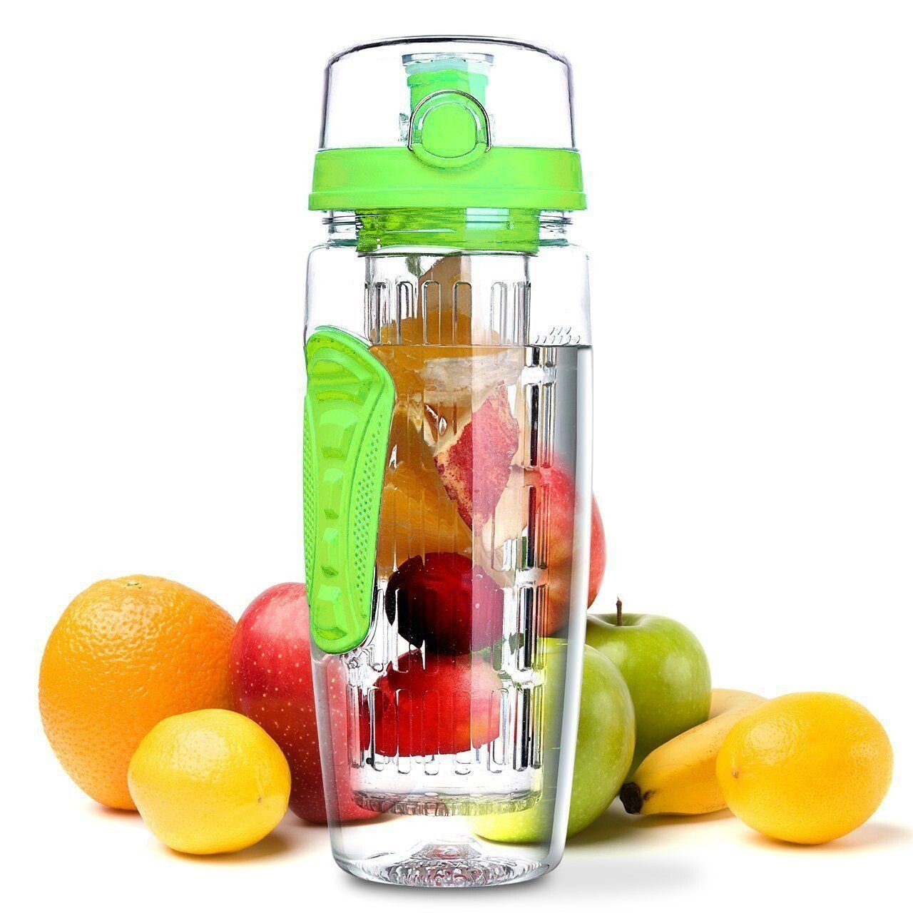 LA VAGUE Trinkflasche VITALITY trinkflasche mit einsatz, Trinkflasche mit Früchtesieb für perfekt aromatisierte Getränke grün