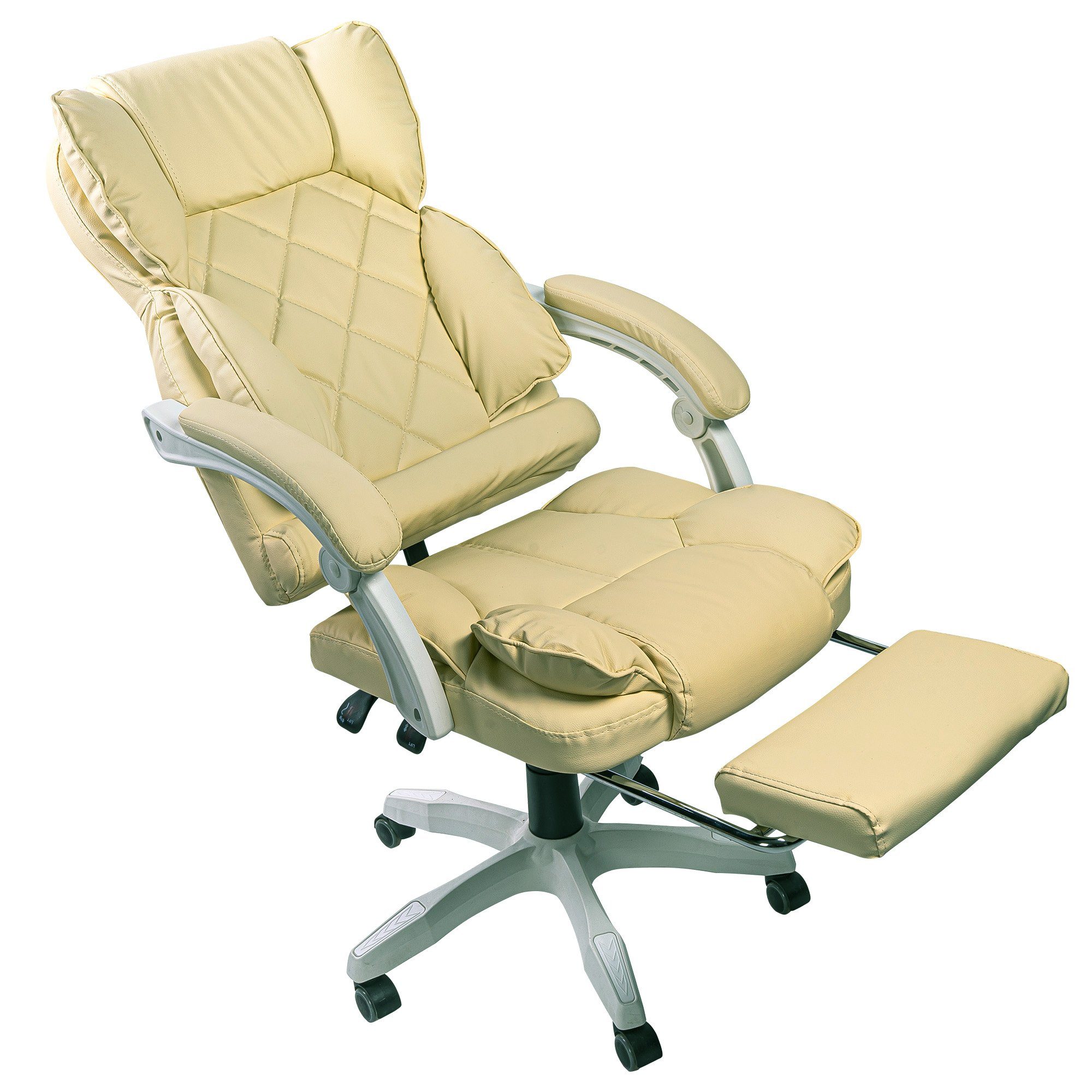 Fußstütze Bürostuhl und in Home Sokrat Office Chefsessel Polsterung Stück), Beige Chair mit Lederoptik (1 TRISENS