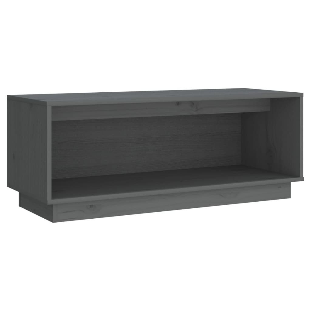 Kiefer vidaXL Grau (1-St) TV-Schrank Massivholz TV-Schrank cm 90x35x35