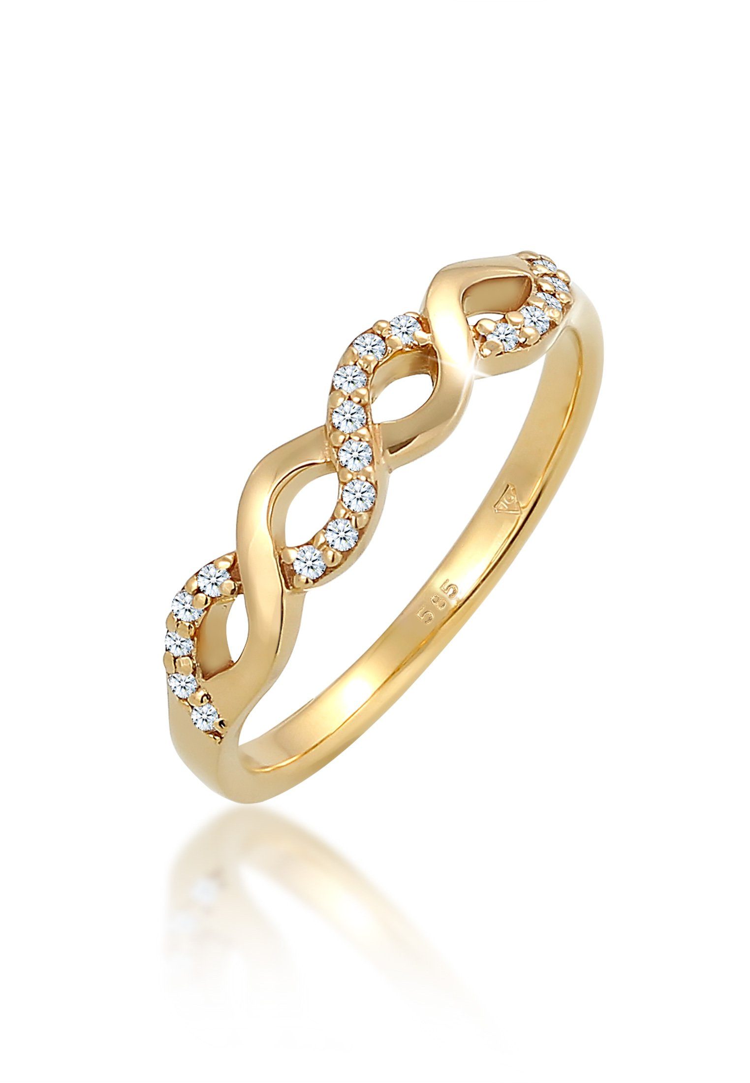 Elli Verlobungsring (0.09 ct) DIAMONDS Infinity Diamant 585 Verlobung Gelbgold