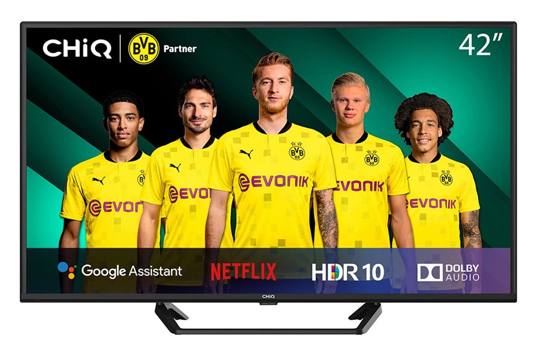 CHiQ L42G7W LED-Fernseher (105,00 cm/42 Zoll, Full HD, Android TV, Smart-TV,  Android9.0,Google Assistant,Play store,Netflix,Youtube,Amazon prime  video,Chromecast built-in,Bluetooth5.0,AI Pont,HbbTV2.0,Google Smart  Home,funktioniert mit dem Google ...