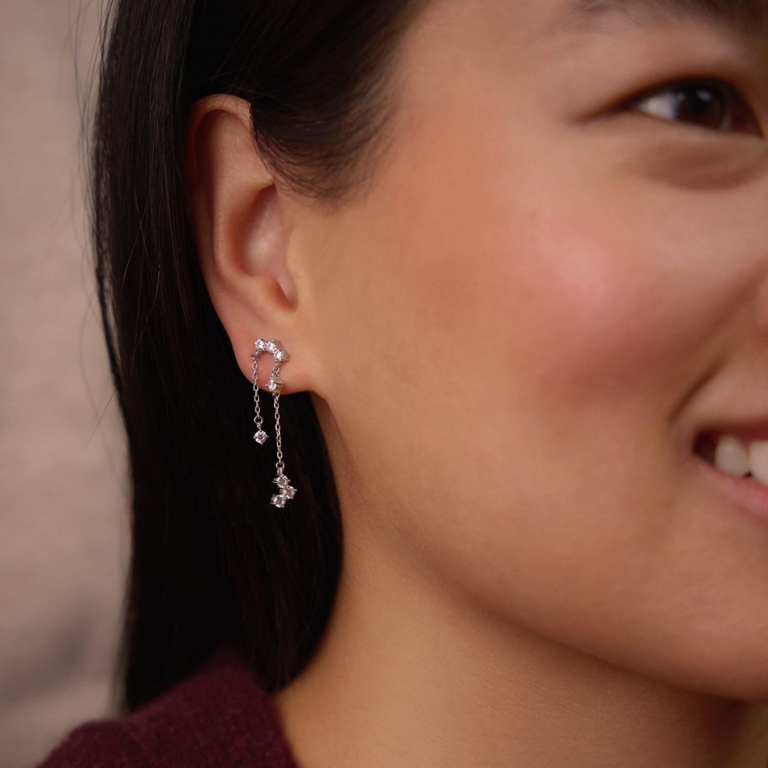 Noelani Paar Ohrhänger Noelani Ohrhänger für Damen, Silber 925, Zirkonia (Ohrhänger, 4-tlg)