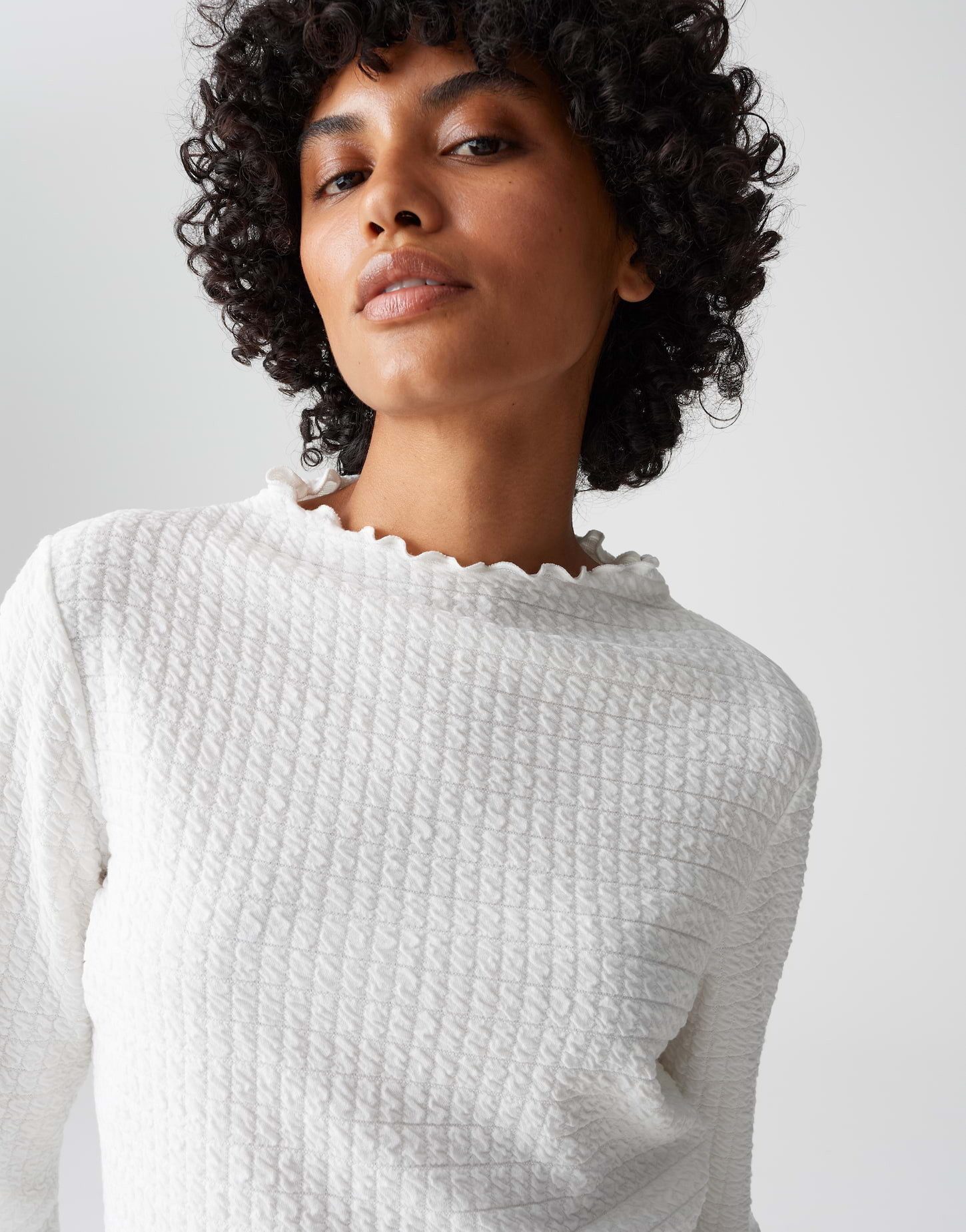 OPUS Longsleeve SIRKEN Slim strukturiert mit Kurbelkanten schmale Passform, weicher Griff, elastischer Stoff