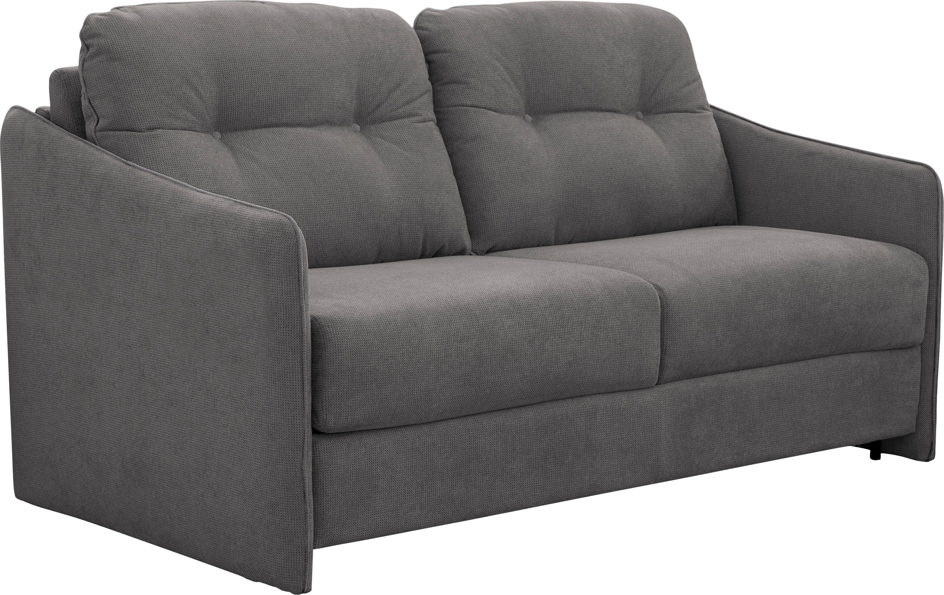 grey Metallgestell, granit klappbaren Matratze 140/209 Italia Forli, Schlafsofa cm Nias und inkl. Liegefläche