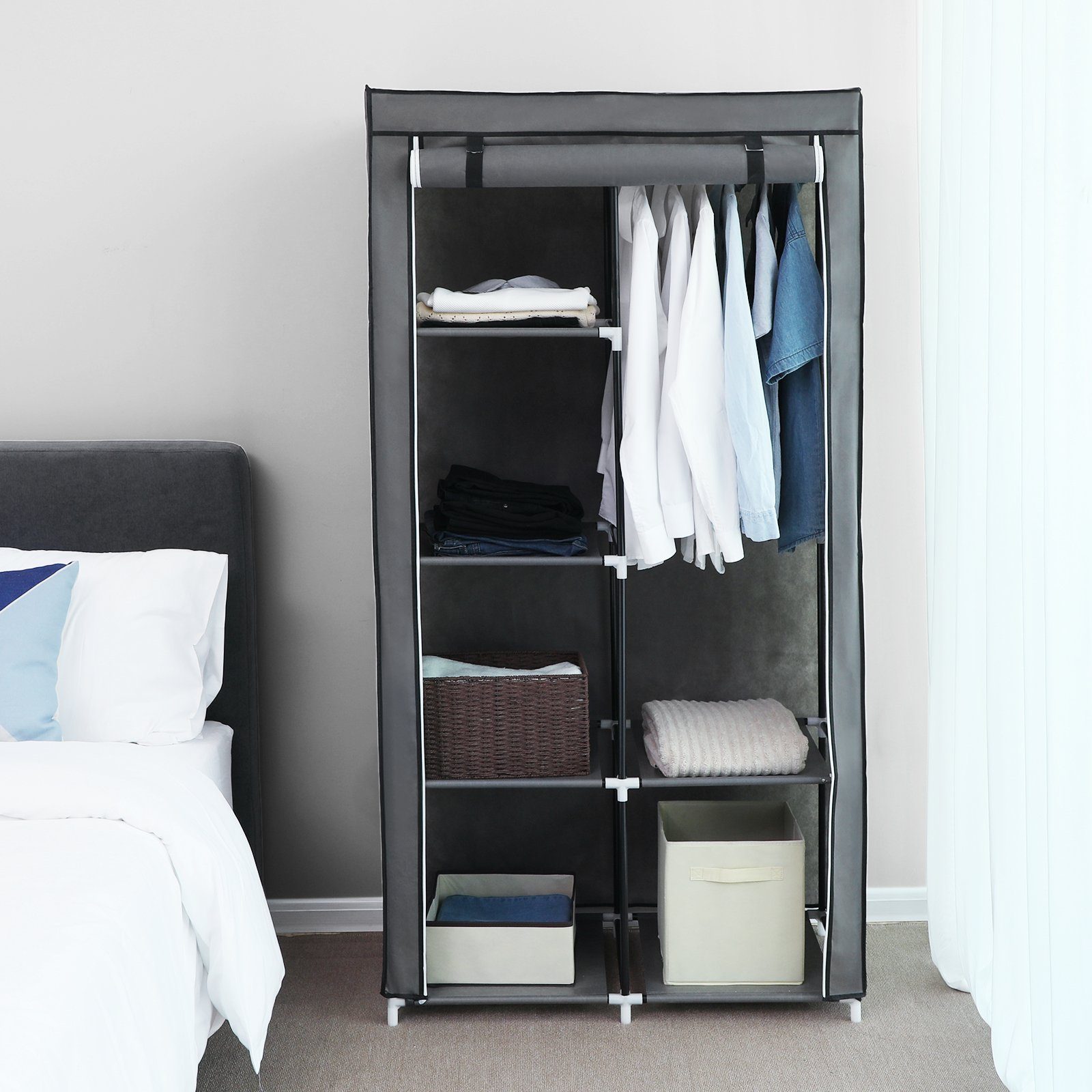 SONGMICS Stoffschrank Kleiderschrank Garderobe, mit 1 günstig online kaufen