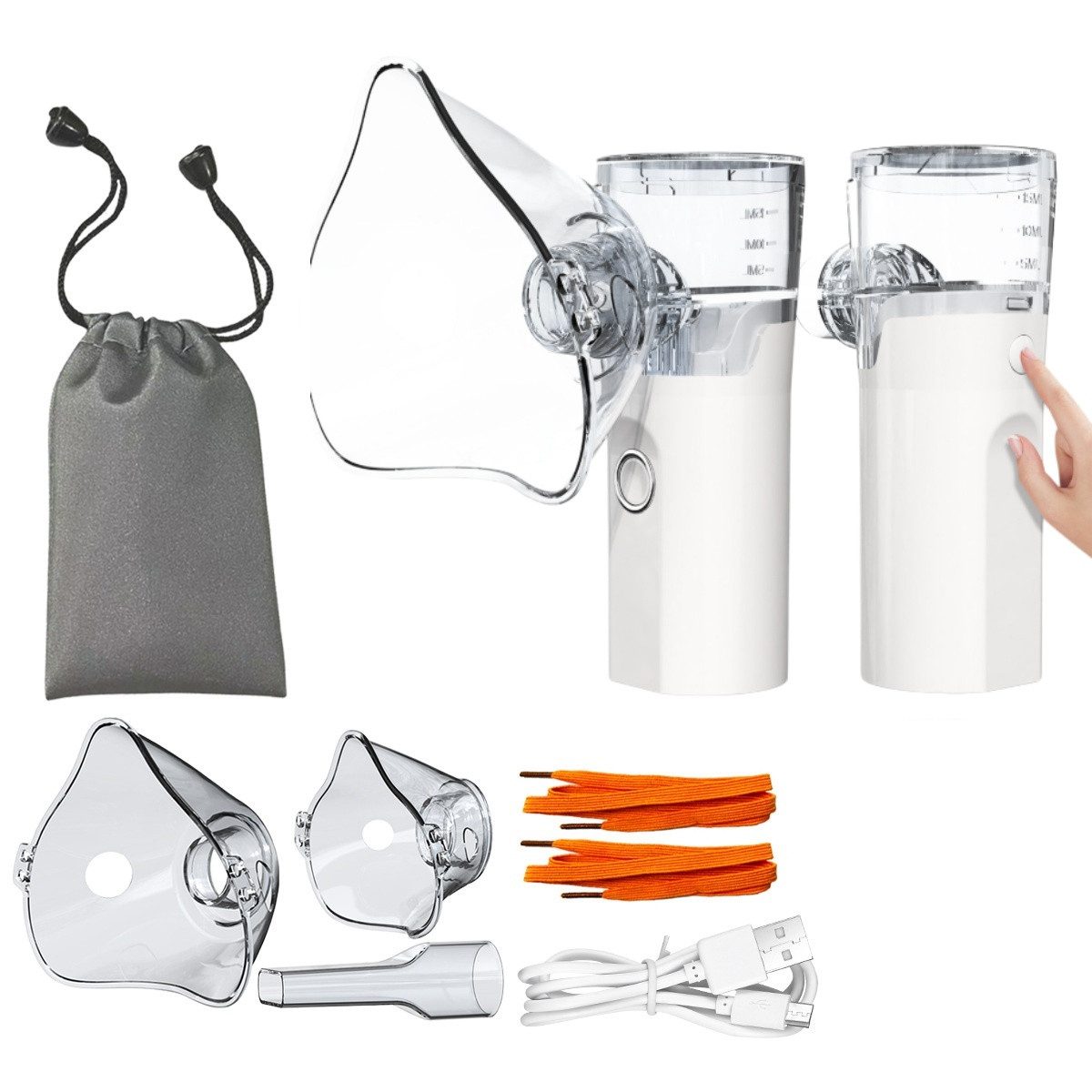 VEKROBOT Mini-Inhalator Vernebler tragbarer Haushalts Handvernebler Ultraschall Mesh Vernebler, 1-tlg., Vernebler mit wasserdichter und geräuscharmer Funktion