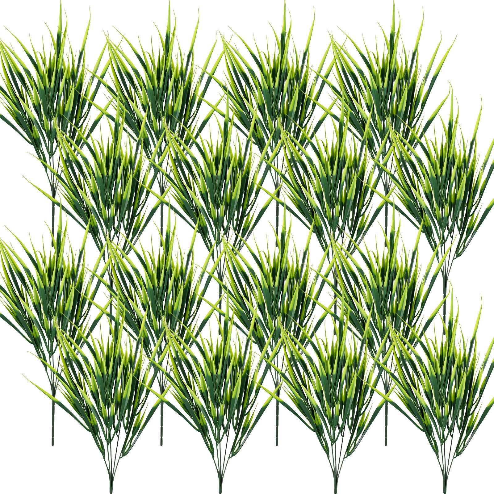 Kunstgras 16 Bündel Künstliche Pflanzen wie Echt,Kunstpflanze Outdoor Wetterfest Gras, BlingBin, Höhe 38 cm, Kunstgras,Kunststoff,für Draußen Haus Garten Büro Dekor