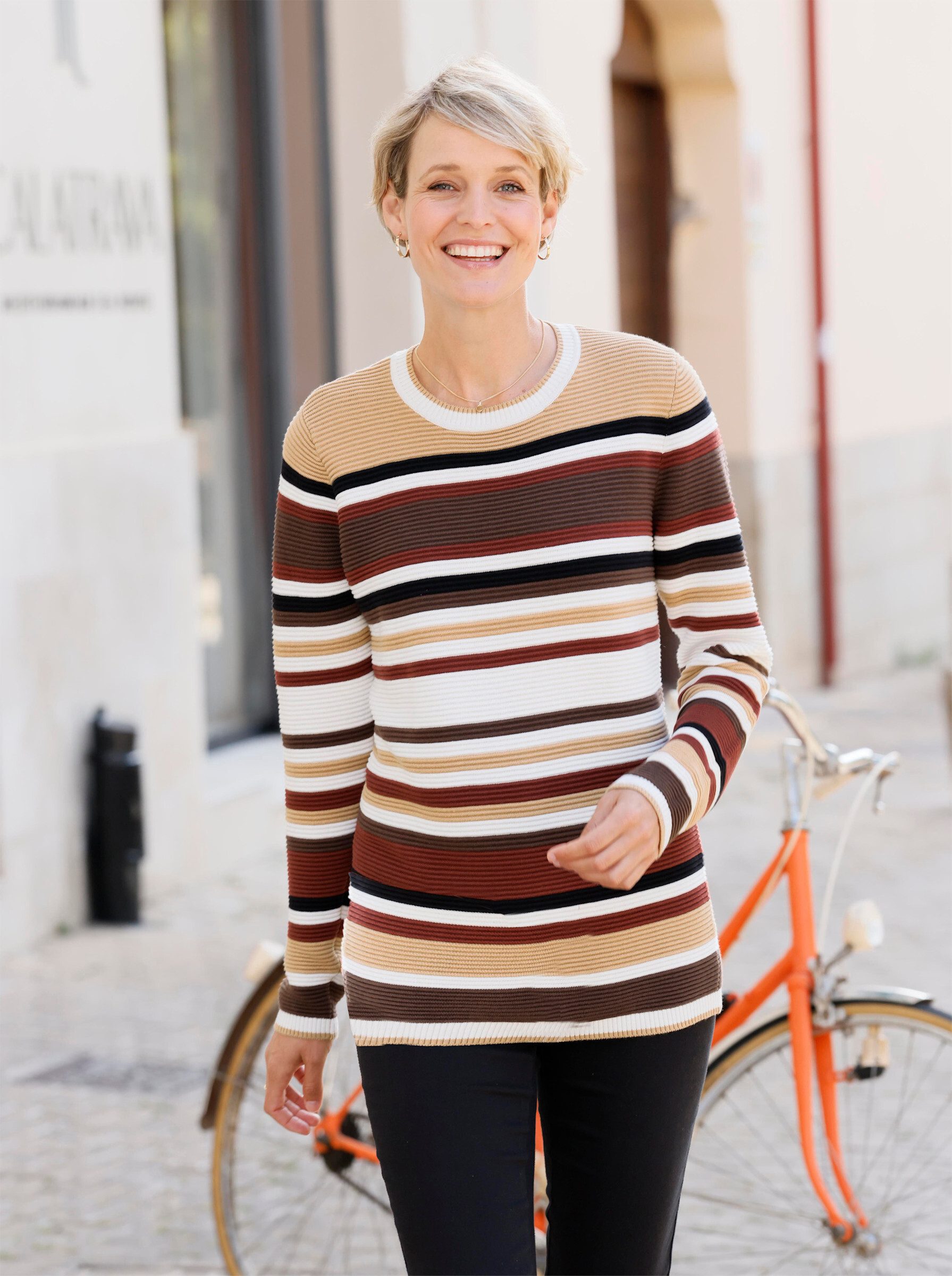 Sieh an! Strickpullover Rundhals-Pullover Langarm