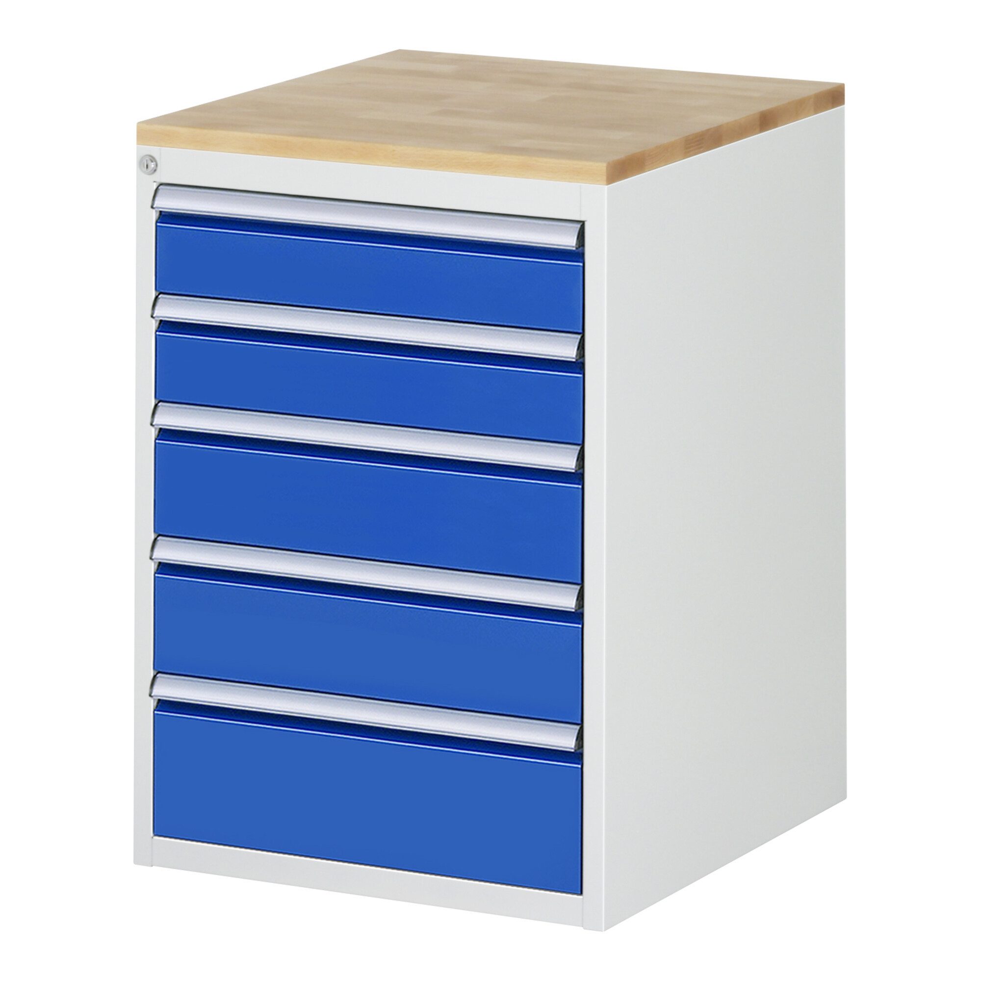 RAU Werkzeugschrank Rau Schubladenschrank Buche-Top und 5 x Schubl.-L 2x120 2x150 1x180mm