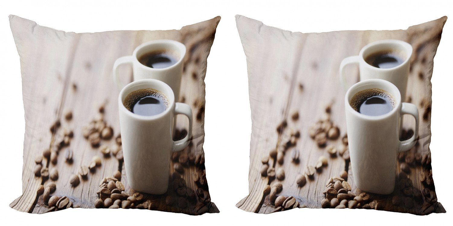 Kissenbezüge Digitaldruck, Stück), (2 Kaffee Cups Tabelle Modern Espressos in Abakuhaus Doppelseitiger Accent