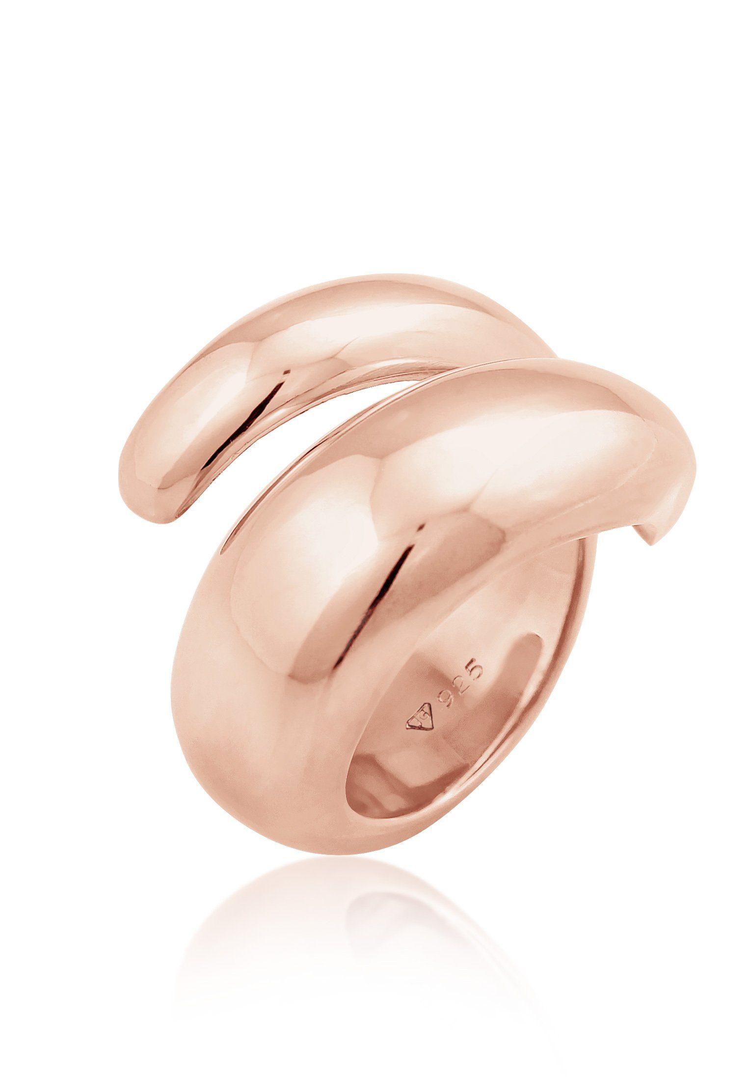 Nenalina Fingerring Wickelring Spiral Fingerschmuck 925 Silber, Cocktailring Rosegold