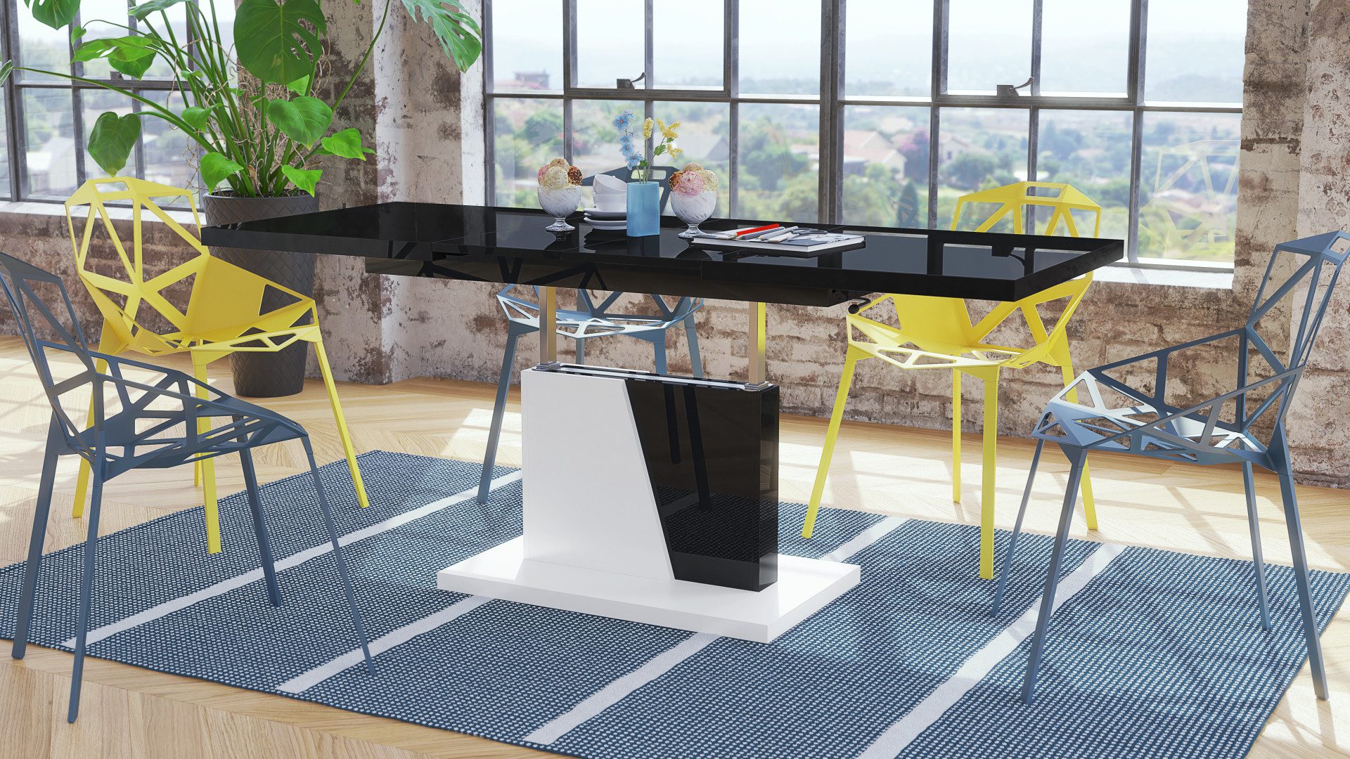 Mazzoni Couchtisch Grand Noir Schwarz Hochglanz günstig online kaufen