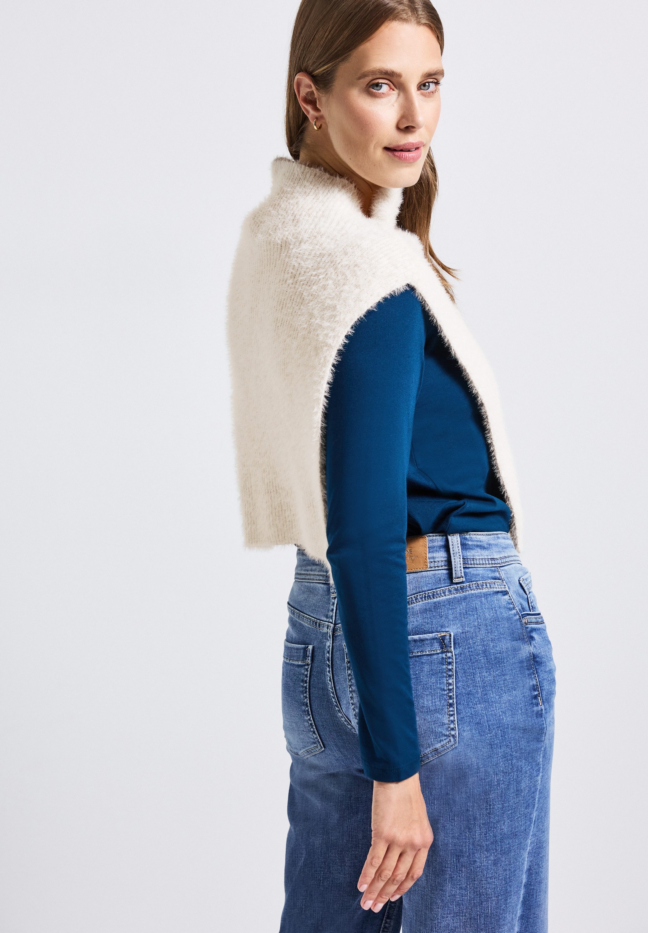 STREET ONE Strickponcho mit Federgarn