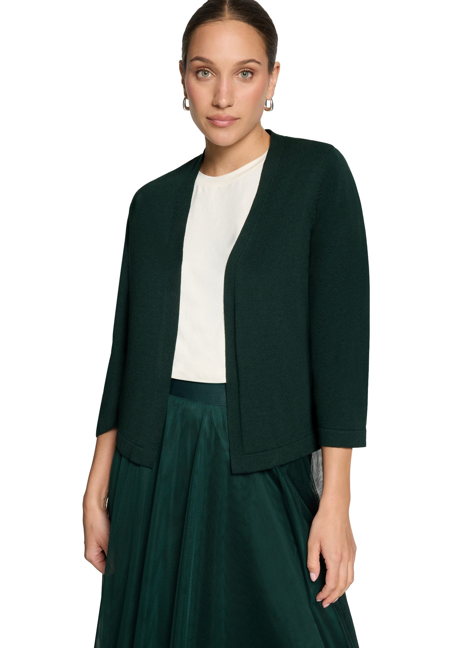Zero Strickjacke Damen mit 3/4 Arm (1-tlg) Plain/ ohne Details günstig online kaufen