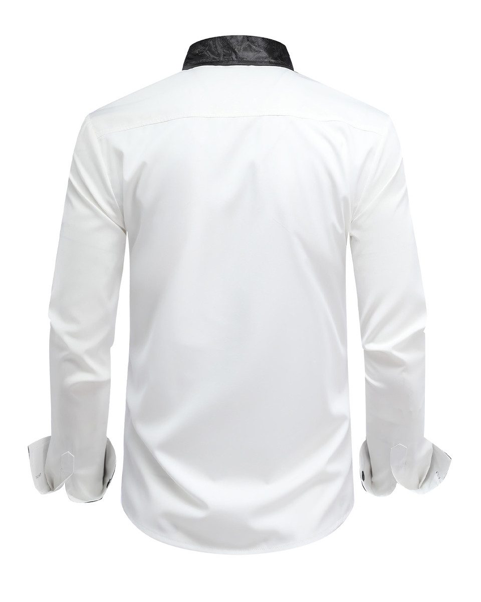 Allthemen Langarmhemd mit Stickmuster Kontrast Langarmhemd Regular Fit günstig online kaufen