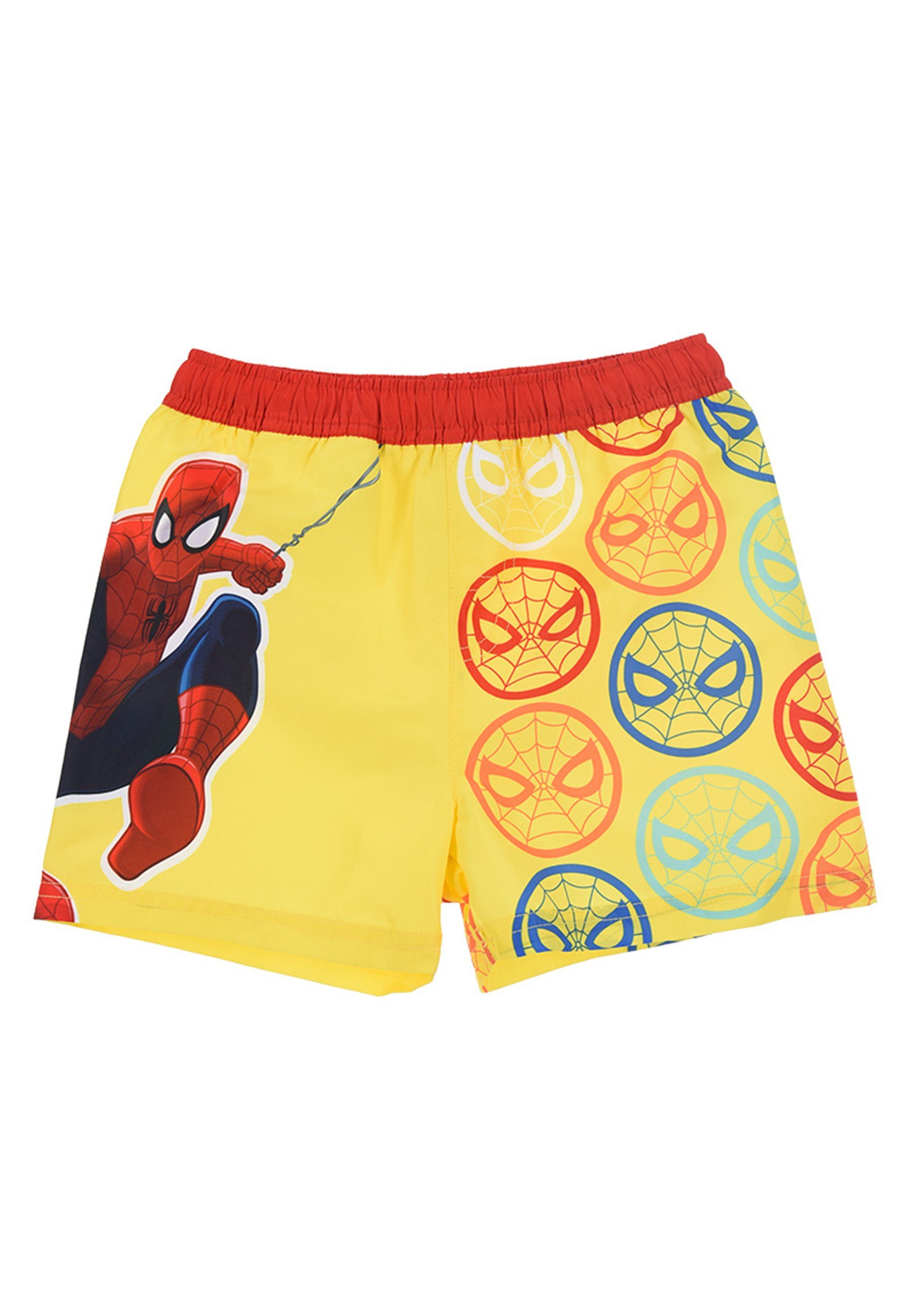 Spiderman Badeshorts Marvel Jungen Kinder Bermuda-Shorts Badehose Badepants Gelb