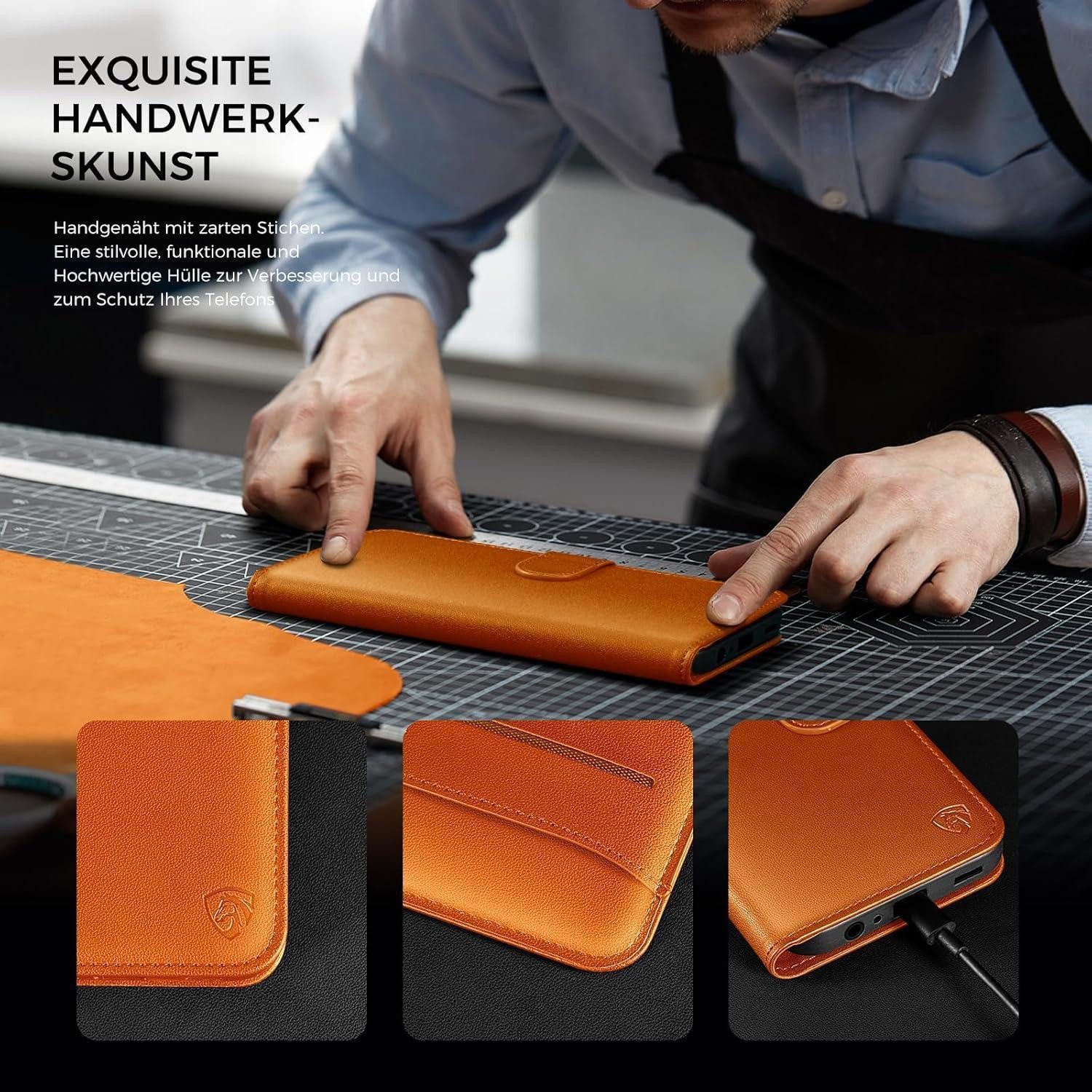 LuxusKollektion Flip Case Handyhülle iPhone 11 Klapphülle Leder Für iPhone 11 Orange
