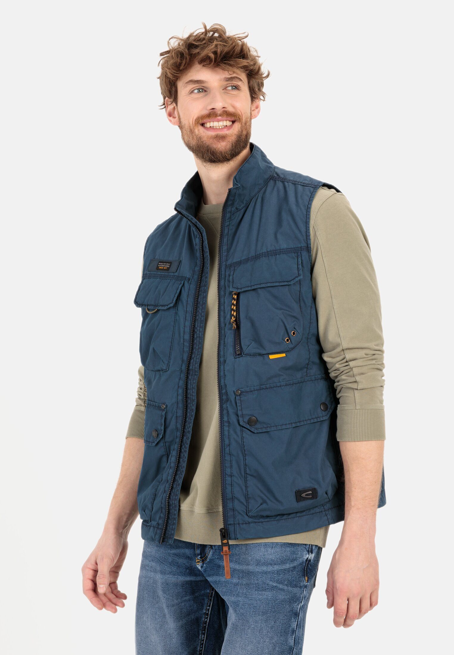 camel active Funktionsweste Multipocket Weste mit Stehkragen ärmellos Weste_Casual Weste