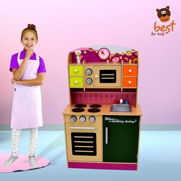 Best for Kids Spielküche Violett mit Zubehör Holz