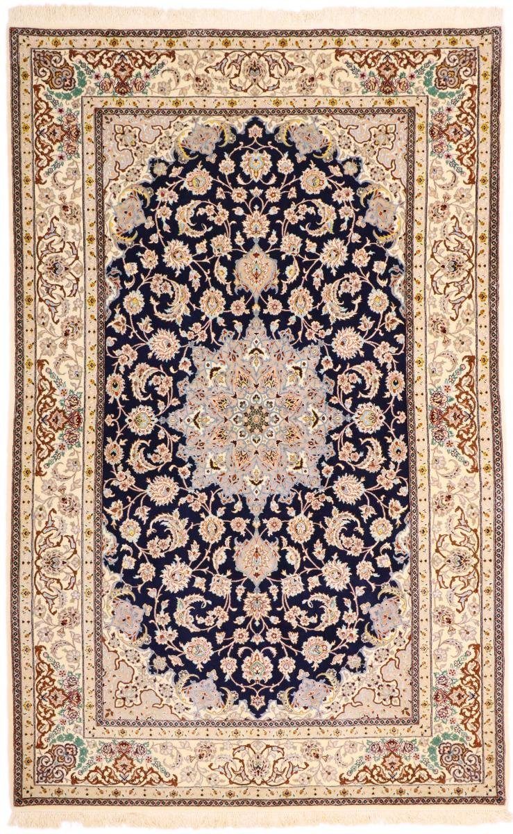 Orientteppich Isfahan Seidenkette 159x251 Handgeknüpfter Orientteppich, Nain Trading, rechteckig, Höhe: 6 mm
