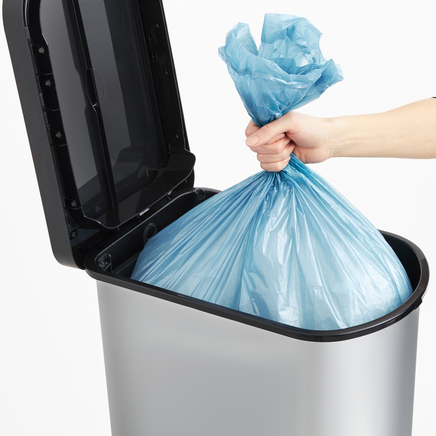 ROTHO Mülleimer Paso Mülleimer 50l mit Deckel, Kunststoff (PP), hergestellt in der Schweiz