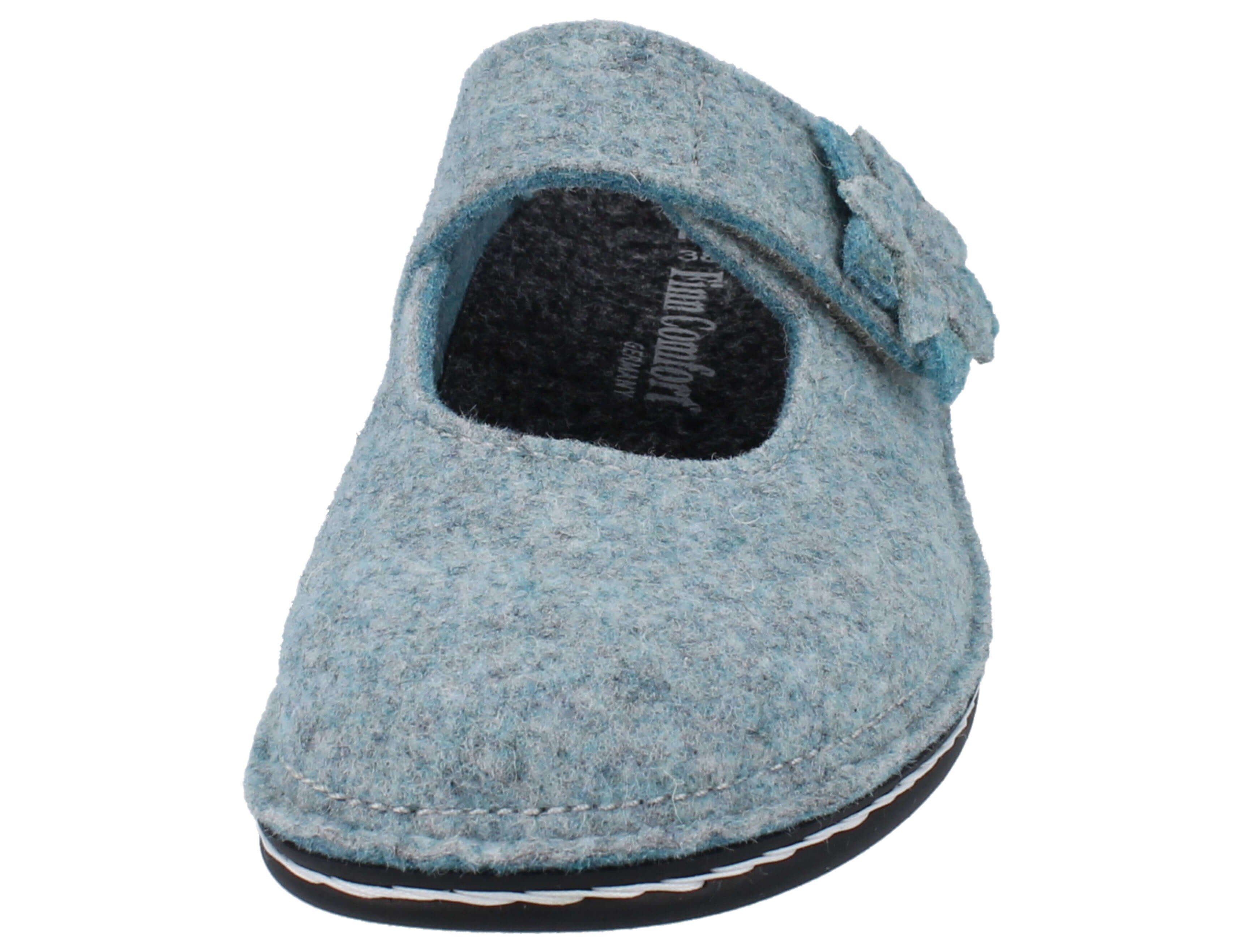 Finn Comfort FINN COMFORT Arlberg Damen Hausschuhe hellblau Filz - Größe: 38 Clog Wechselfußbett