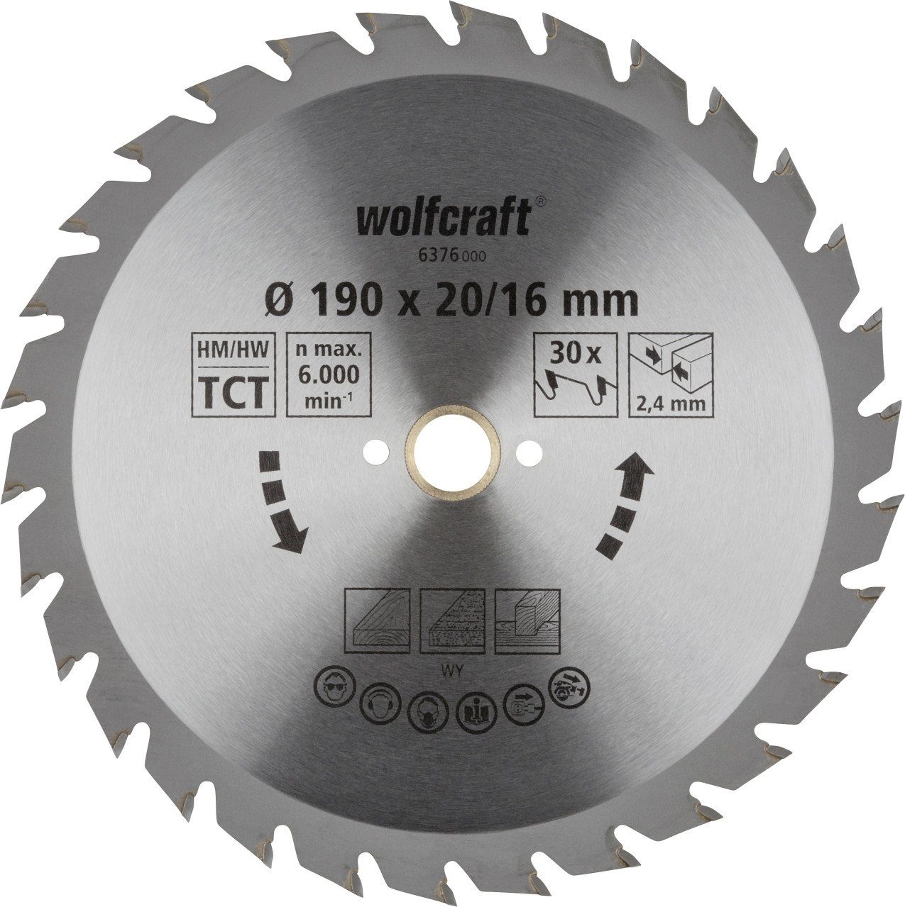 Wolfcraft Kreissägeblatt Wolfcraft Kreissägeblatt Bohrung Ø 190 Bohrung Ø