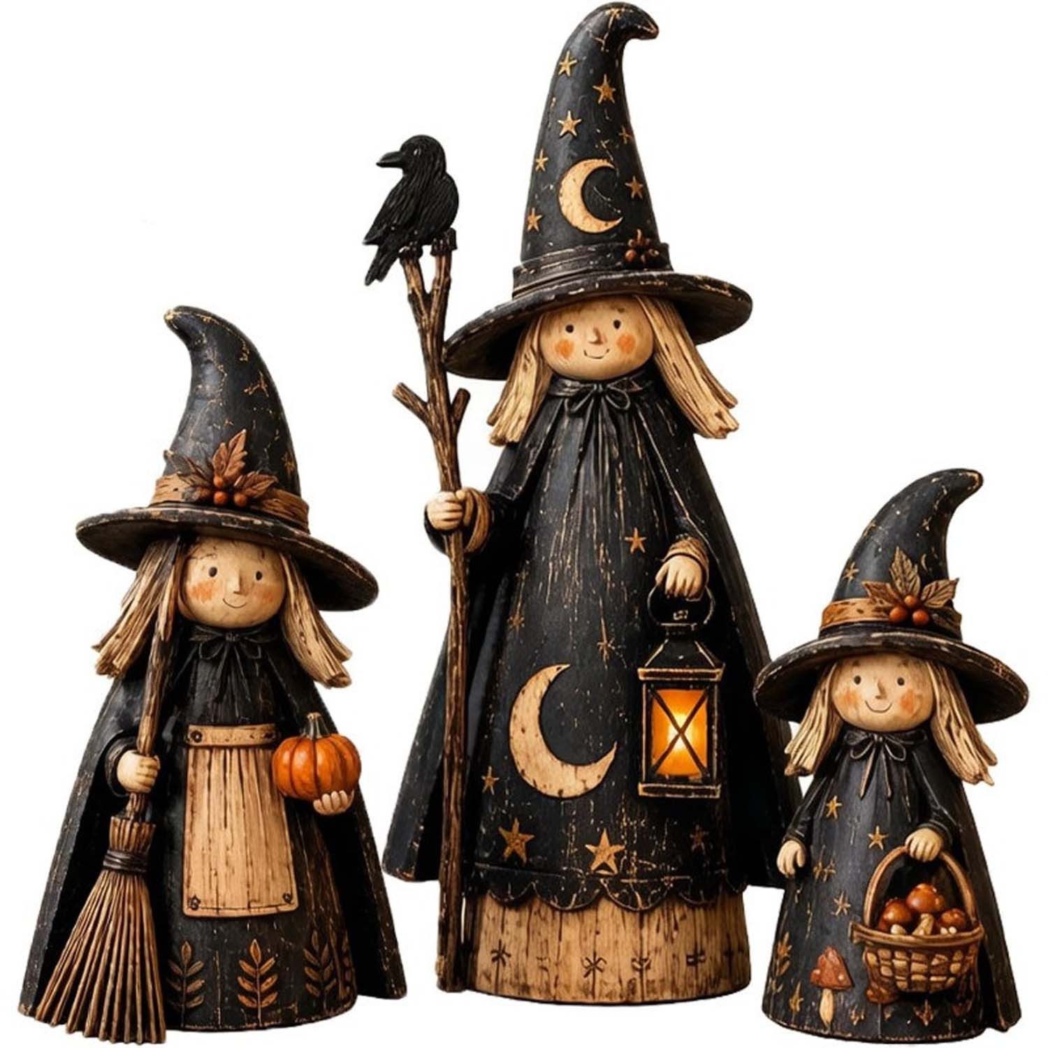 Bomiclss Dekoobjekt 3-teiliges Vintage-Halloween-Innendekorationsset, Herbstdekoration