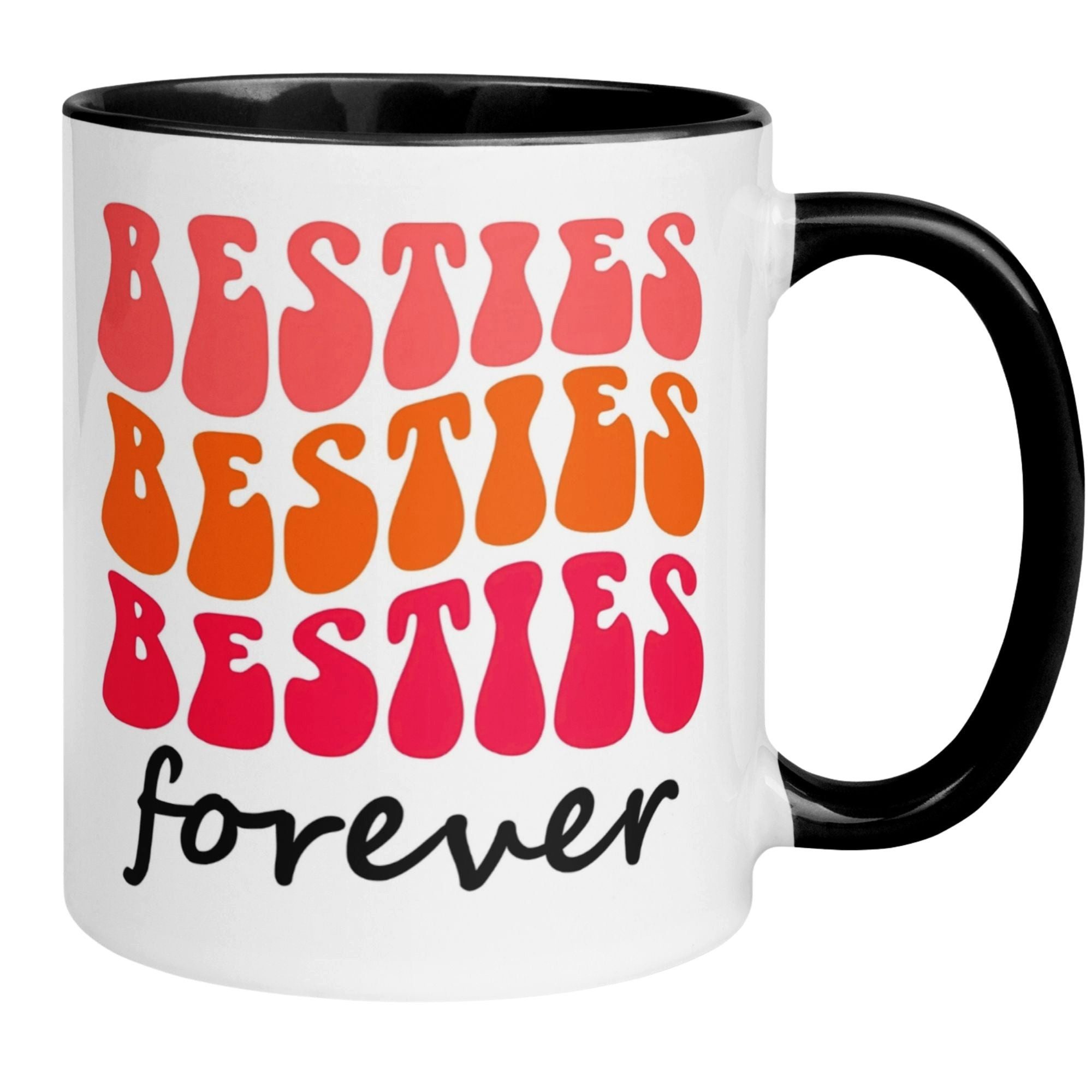 Momentals Tasse Freundschaft – „Retro Besties“ – Geschenk Beste Freunde Freundin, Gratis Versand · Links-&Rechtshänder · Spülmaschinenfest