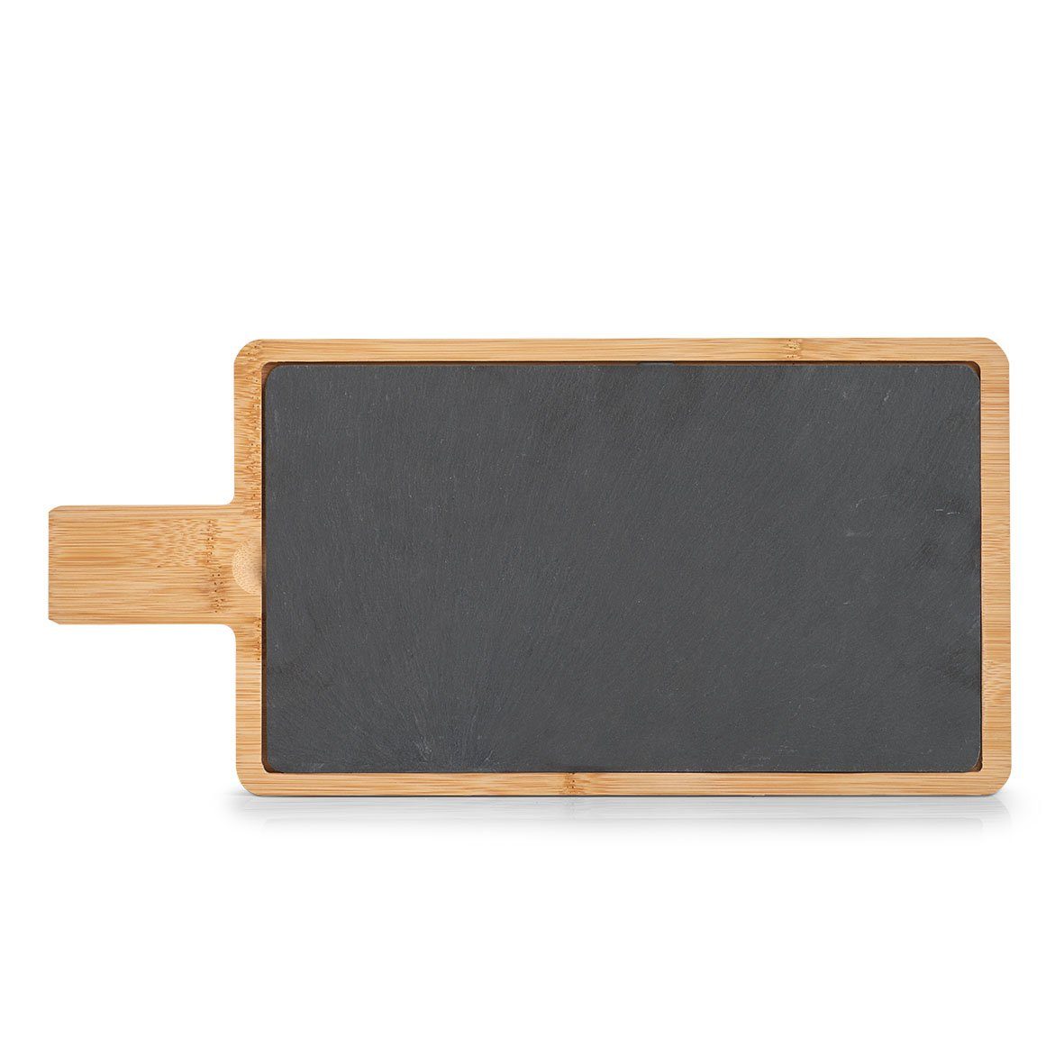 Zeller Present Griff Schneide-/Servierbrett m., Bambus/Schiefer, natur/anthrazit, 40 x 19 x 1,5 cm