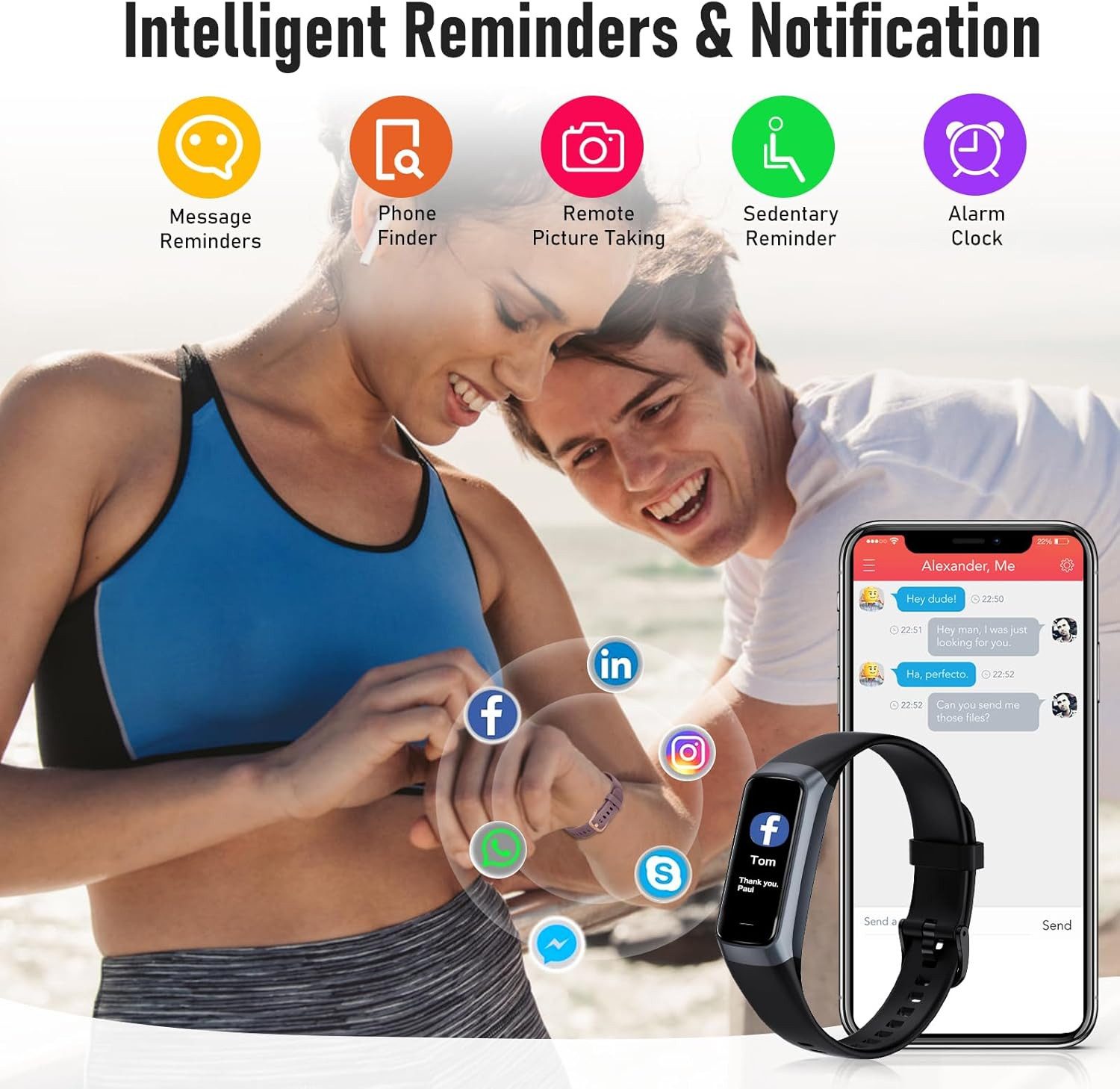 Zeacool Herren"s Damen"s GPS Fitness Tracker mit Herzfrequenz & Schlafanalyse Smartwatch (1,10 Zoll, Android/iOS), IP68 Wasserdichtes Aktivitätsarmband mit SPO2 & 25 Sportmodi