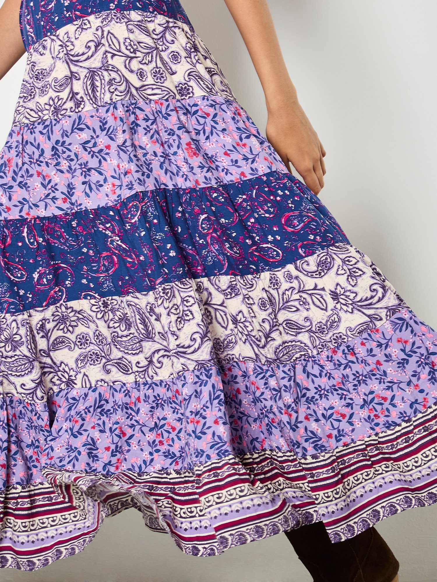 Apricot Maxirock Patchwork-Maxirock mit Stufen