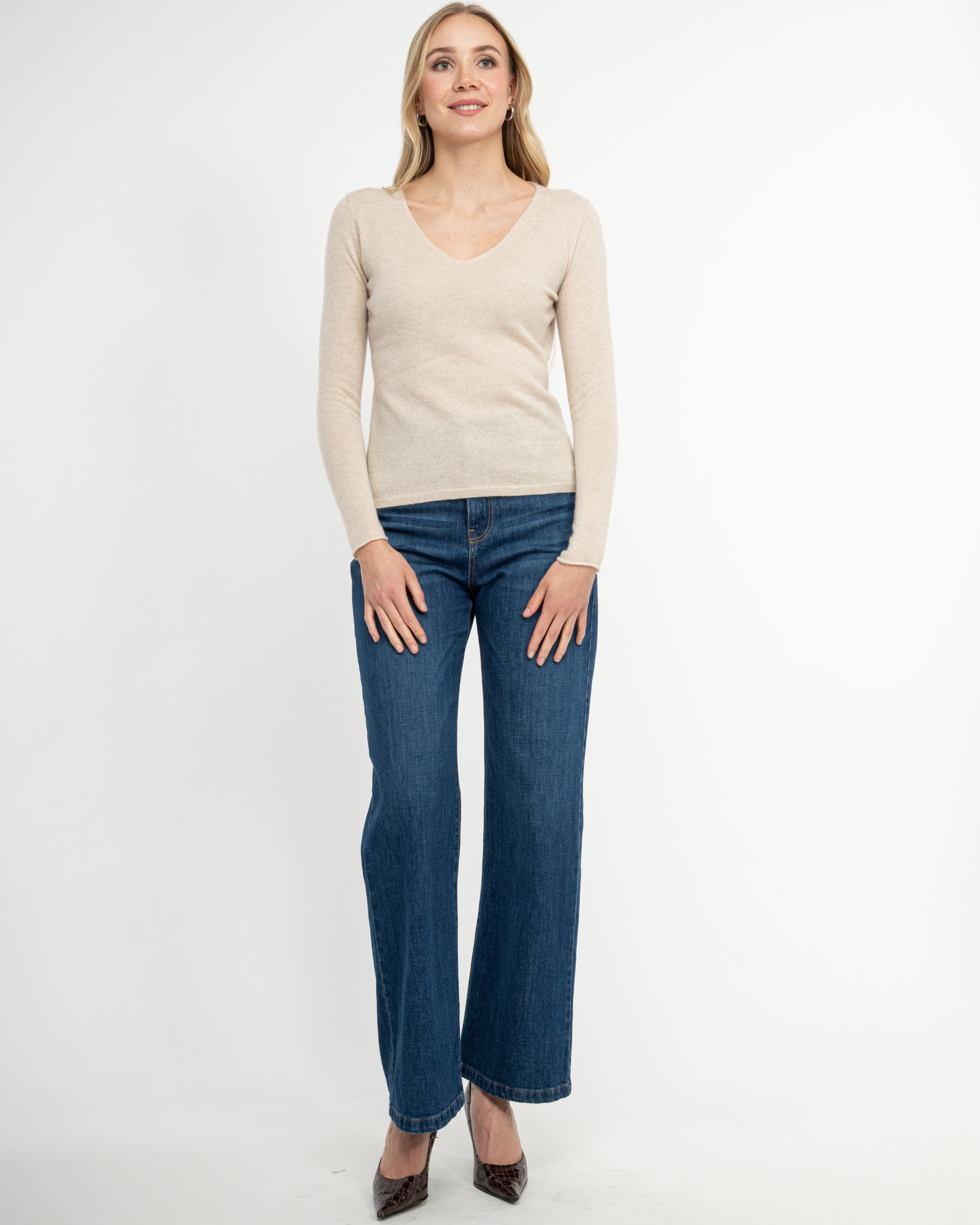 maracujaaa V-Ausschnitt-Pullover MILO CASHMERE 100% Kaschmir, weich, leicht, Feinstrick