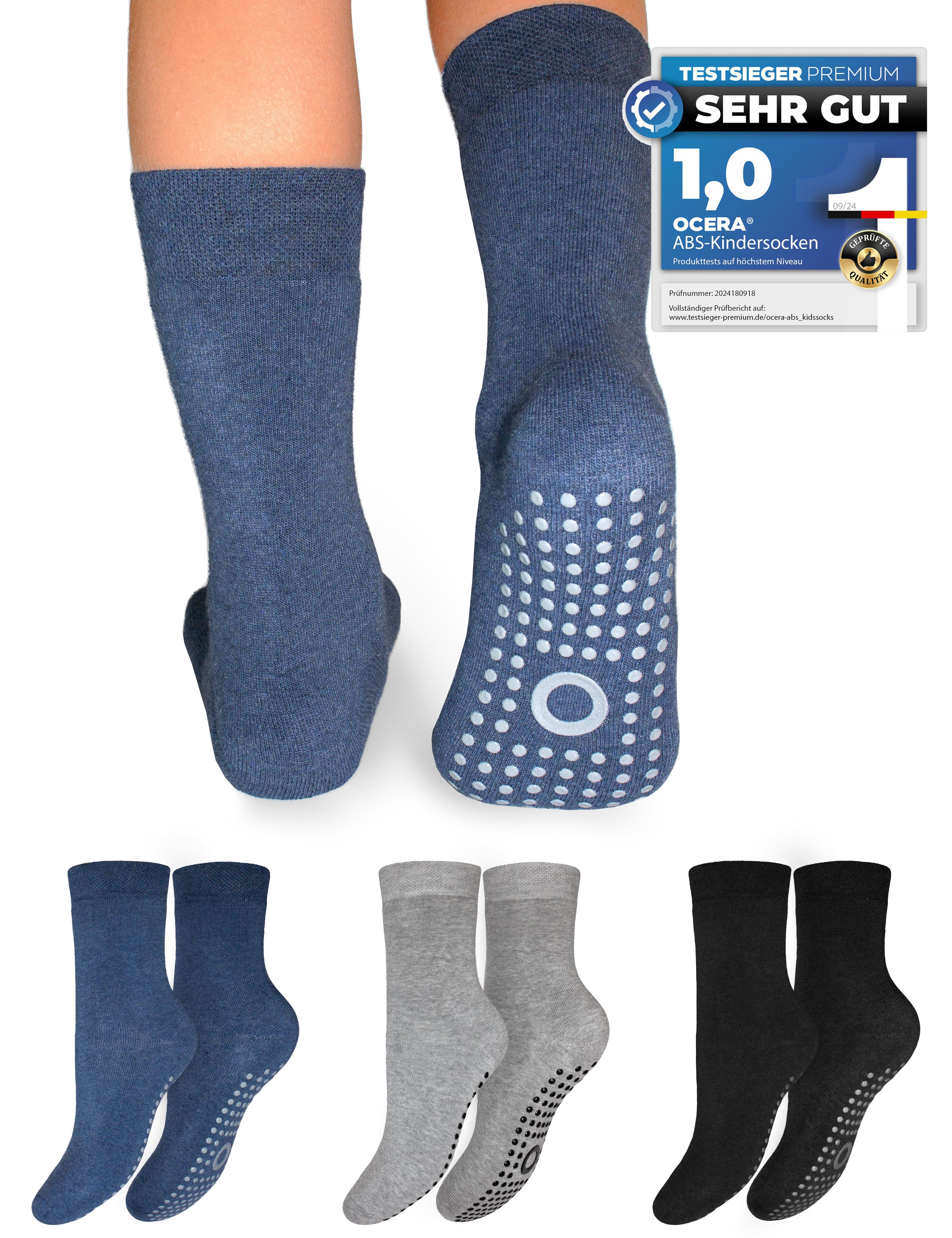 OCERA ABS-Socken Kinder Stoppersocken (3-Paar)