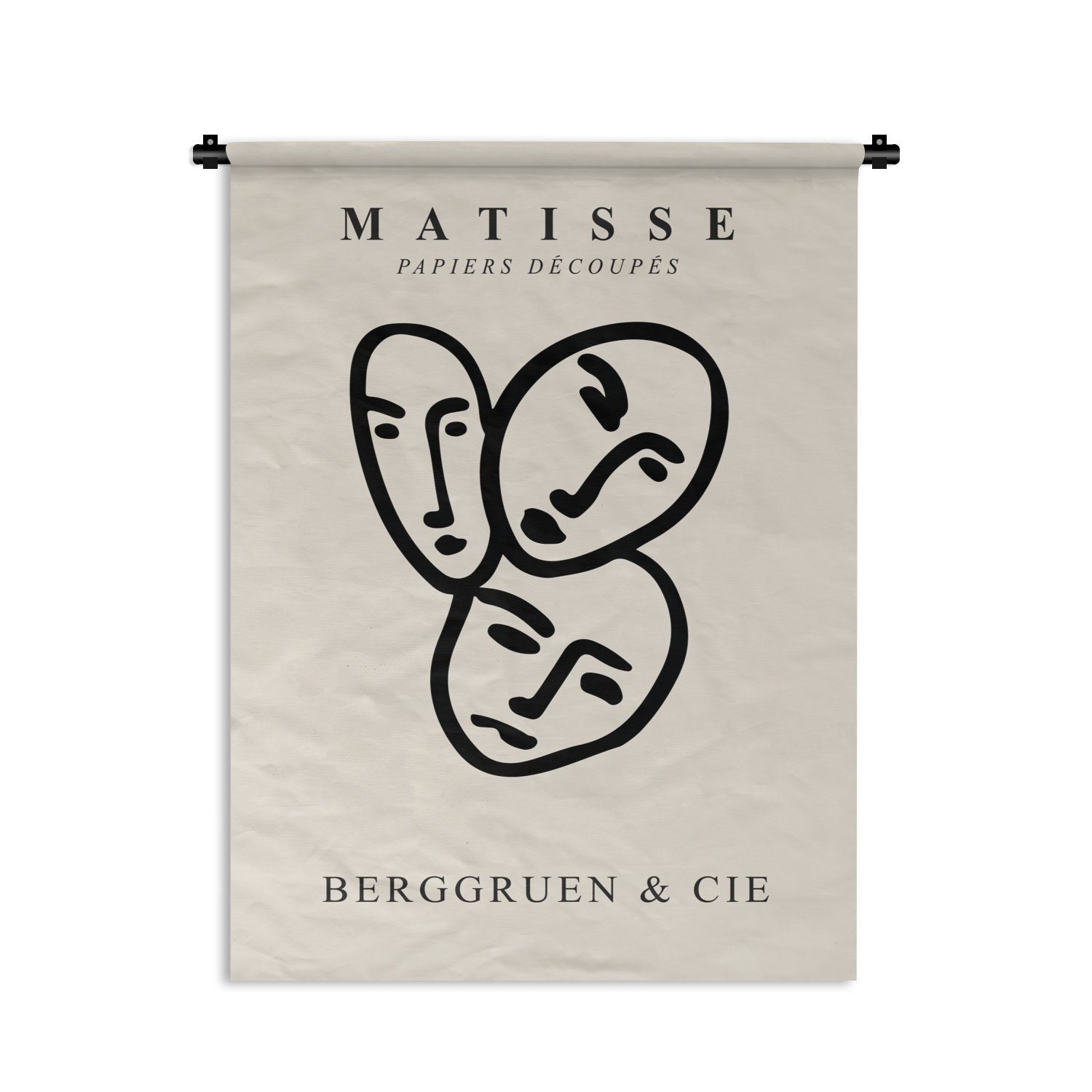 MuchoWow Wanddekoobjekt Matisse Schlafzimmer Porträt - der - für Wand, Wohnzimmer, Gesicht an Tapisserie, Deko - Schwarz