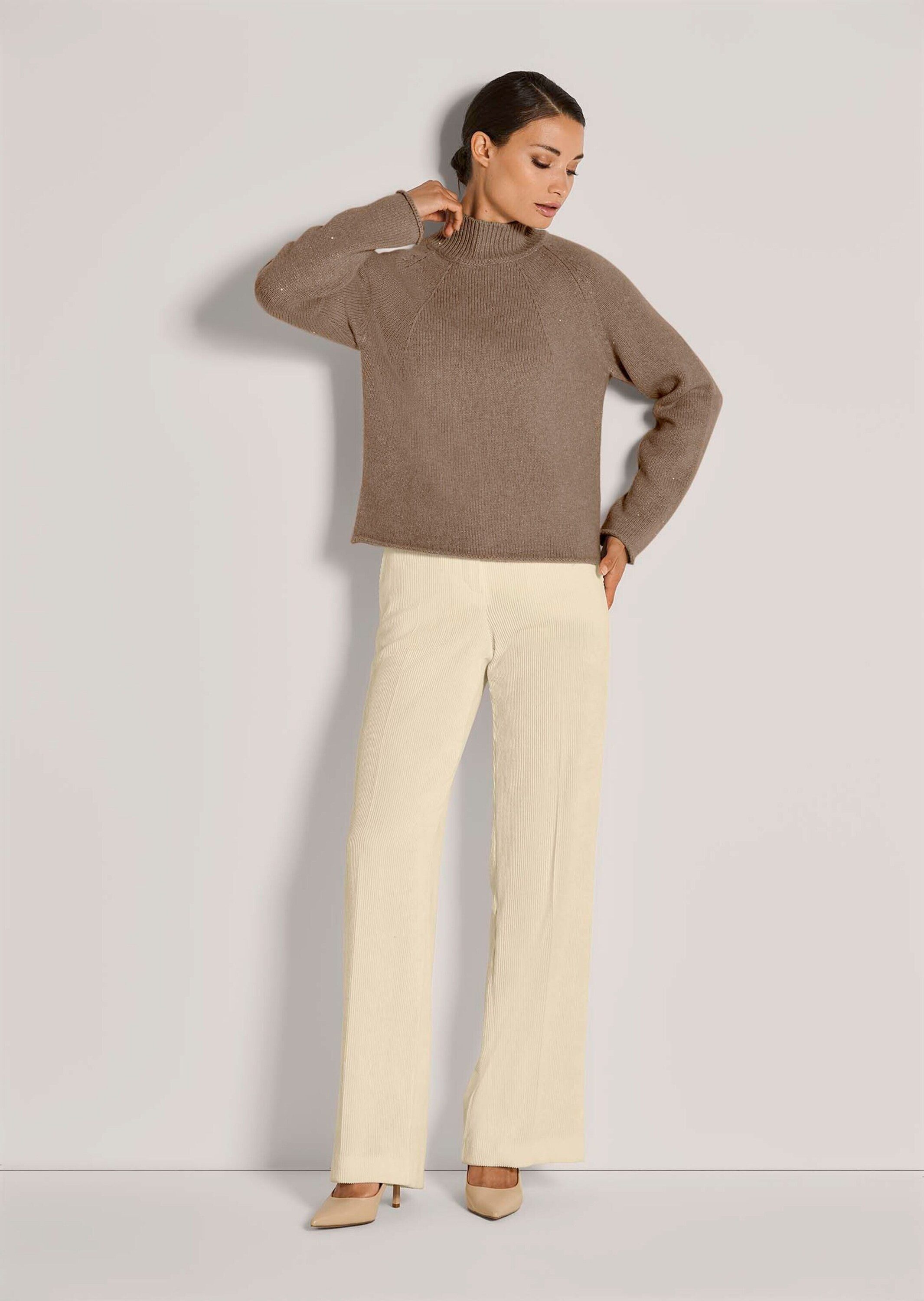 MADELEINE Strickpullover Moderner Glattstrickpullover mit Stehkragen Edler günstig online kaufen