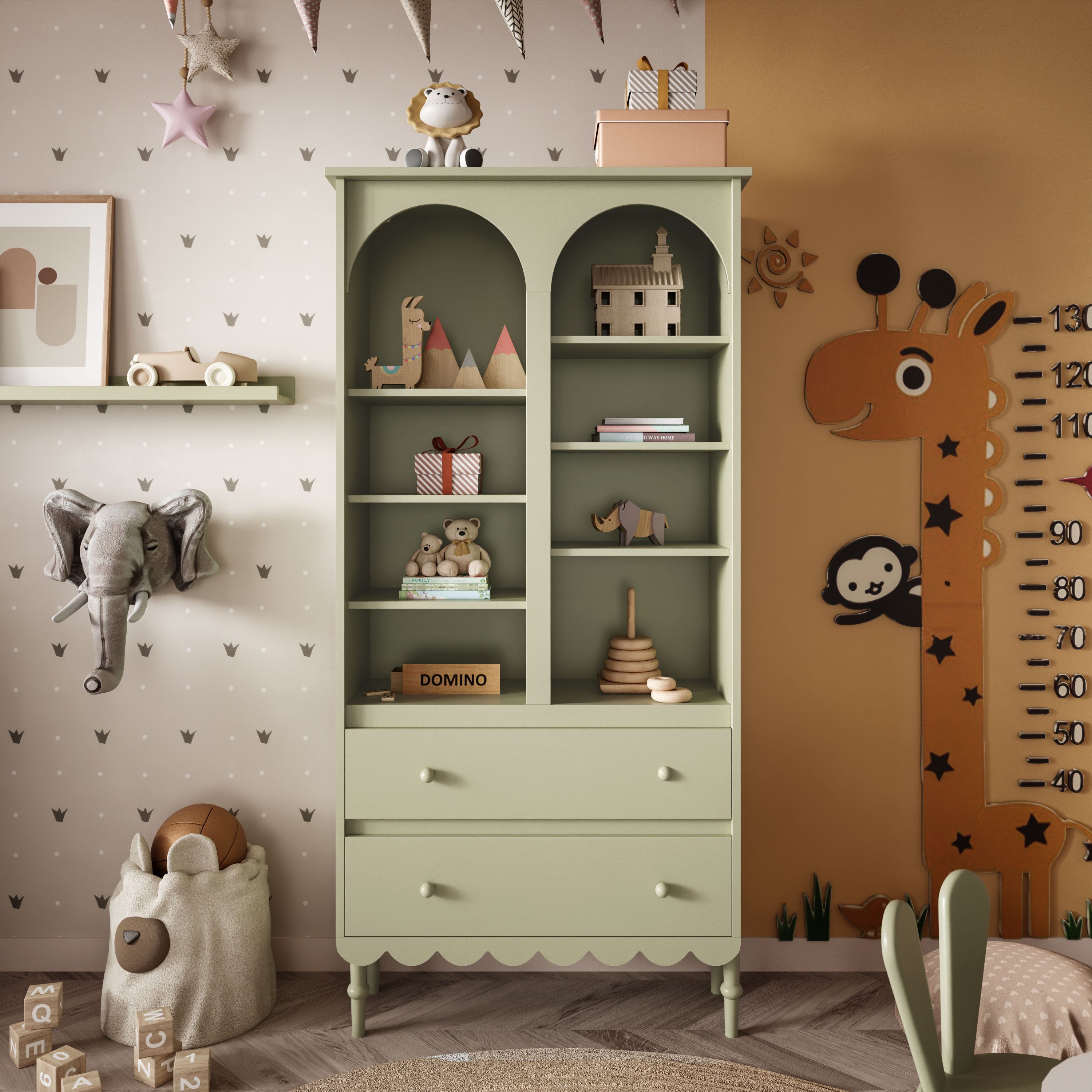 Lookway Kinderregal BABUSHKA Hoher Kinderregal mit Schubladen, Breite: 84 cm