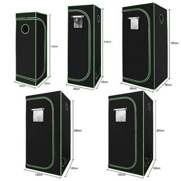 JUNG Gewächshaus Growbox Komplettset Anzuchtset mit Zuchtzelt LED-Lampe, Anbau Pflanzen, BxTxH: 80 x 80 x 180,00 cm, BxLxH: 80,00 x 80,00 x 180 cm, Growbox, Gewächshaus Komplett Set mit Abluft Cannabis Set Box Pflanze, Growzelt, Grow Box Zelt, Pflanzenlampe Pflanzen Anbau Zelt, Anzuchtset, mit Belüftung Gewächszelt Starterpaket sofort einsatzbereit Anzucht