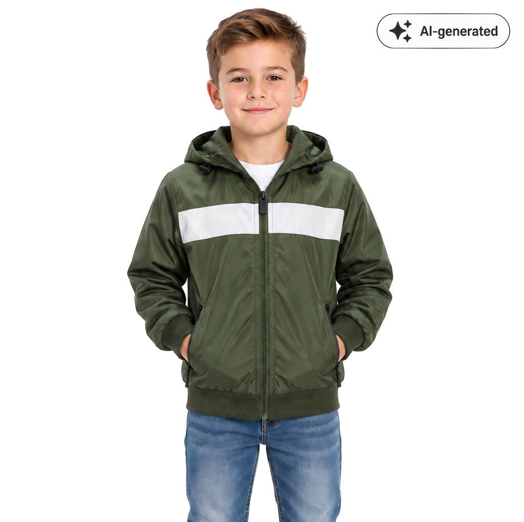 Fashion Boy Allwetterjacke Übergangsjacke mit Kapuze Kinder Jacke JH4037e