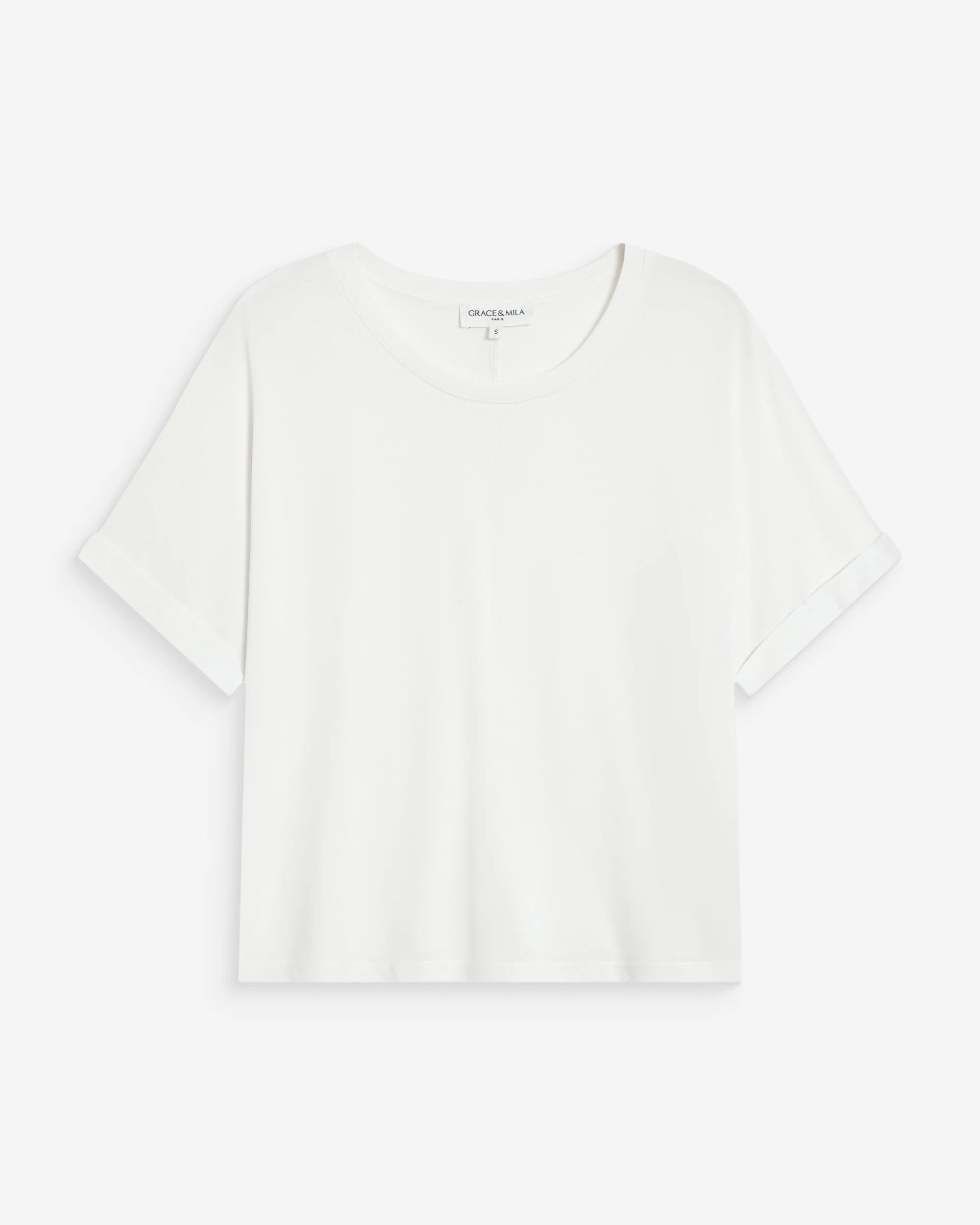 Grace & Mila Kurzarmshirt SHIRT MODAL MANCHES PARMA - T-Shirt - Basic Shirt - Oversize geschnitt